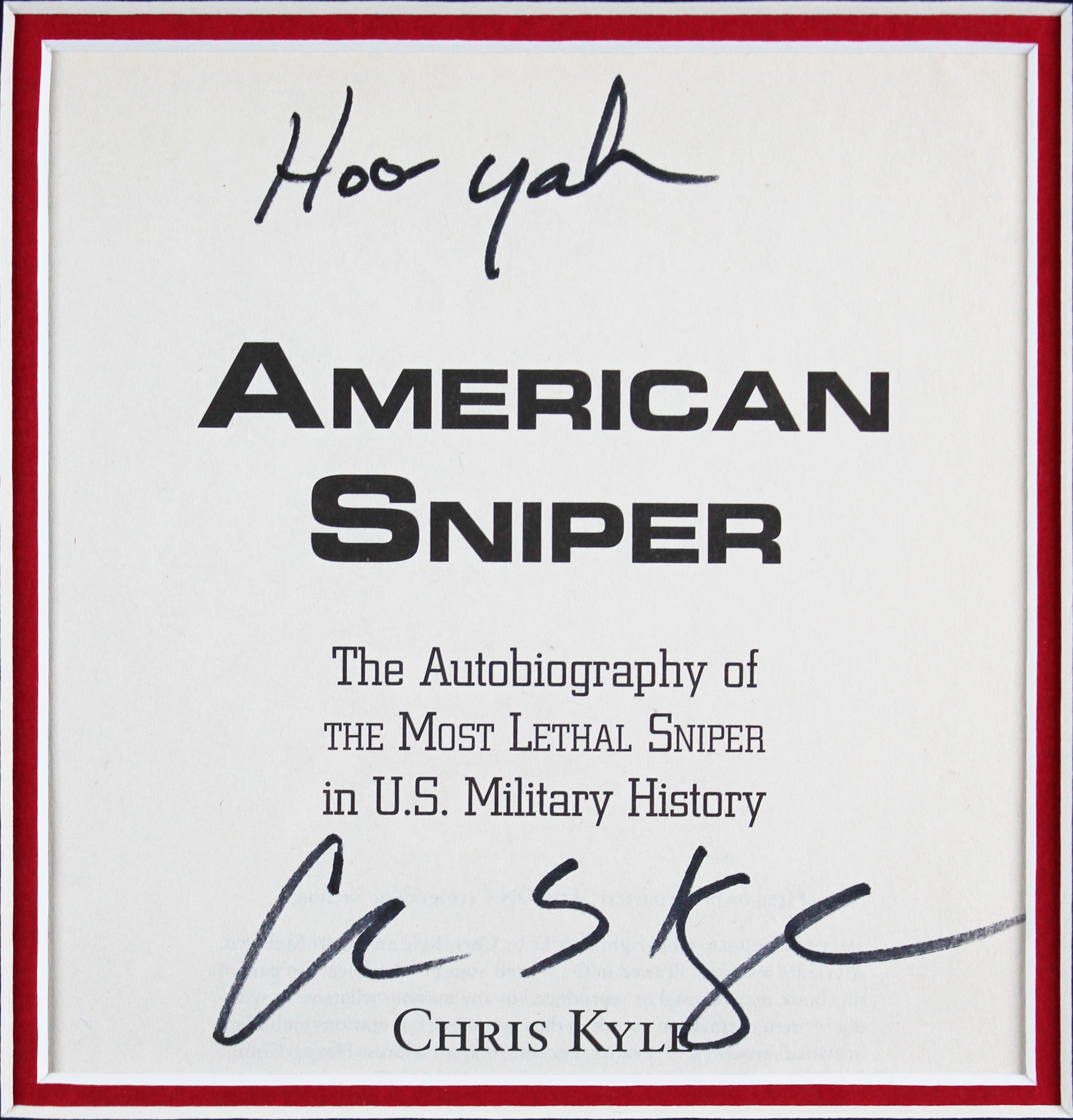 Chris Kyle "Hoo Yah" Authentic Signed & Framed 6x6.5 Cut Signature BAS #AB77932