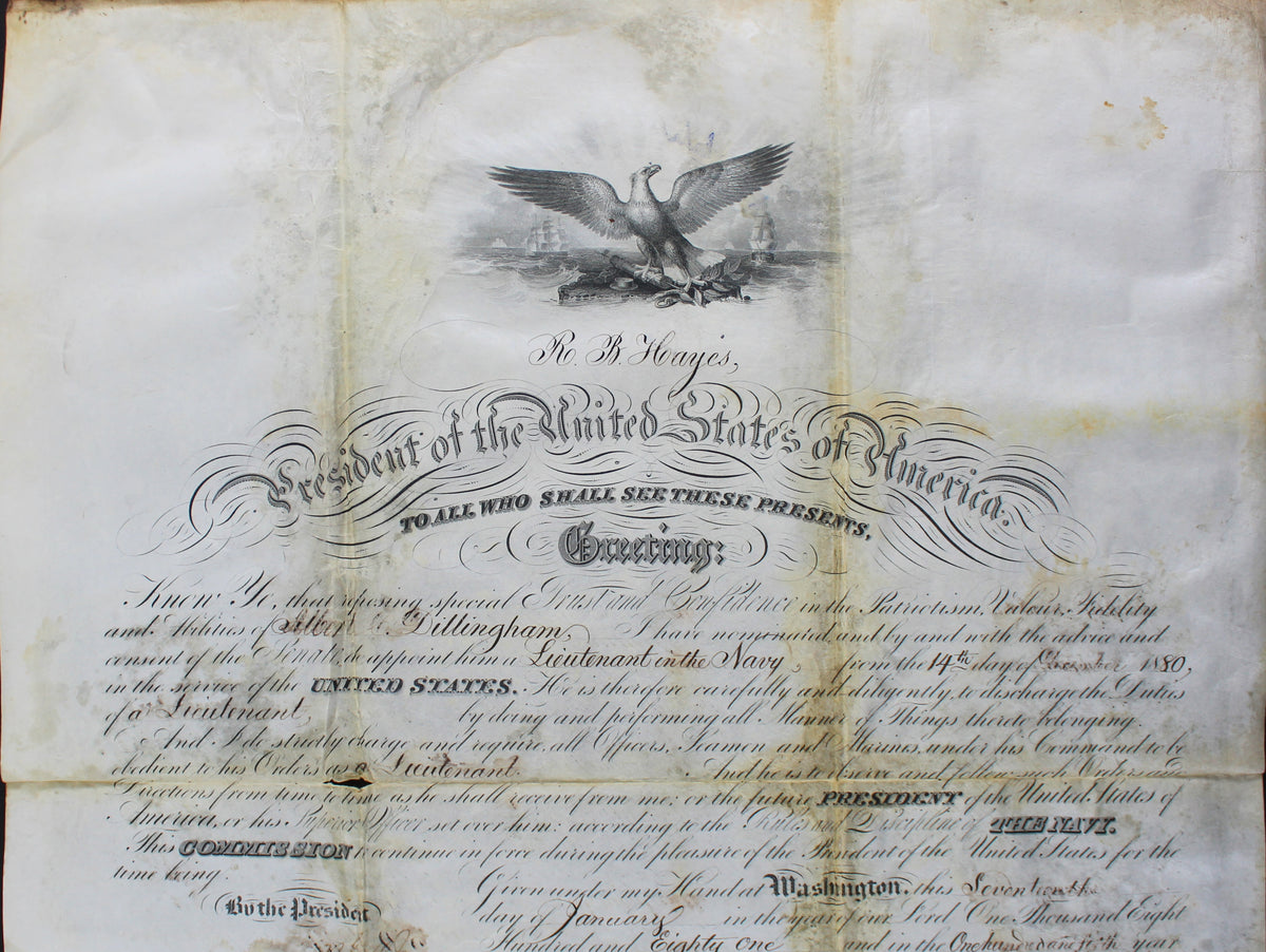 Rutherford B. Hayes Signed 15.25x19 1881 Military Appointment BAS #AB14011