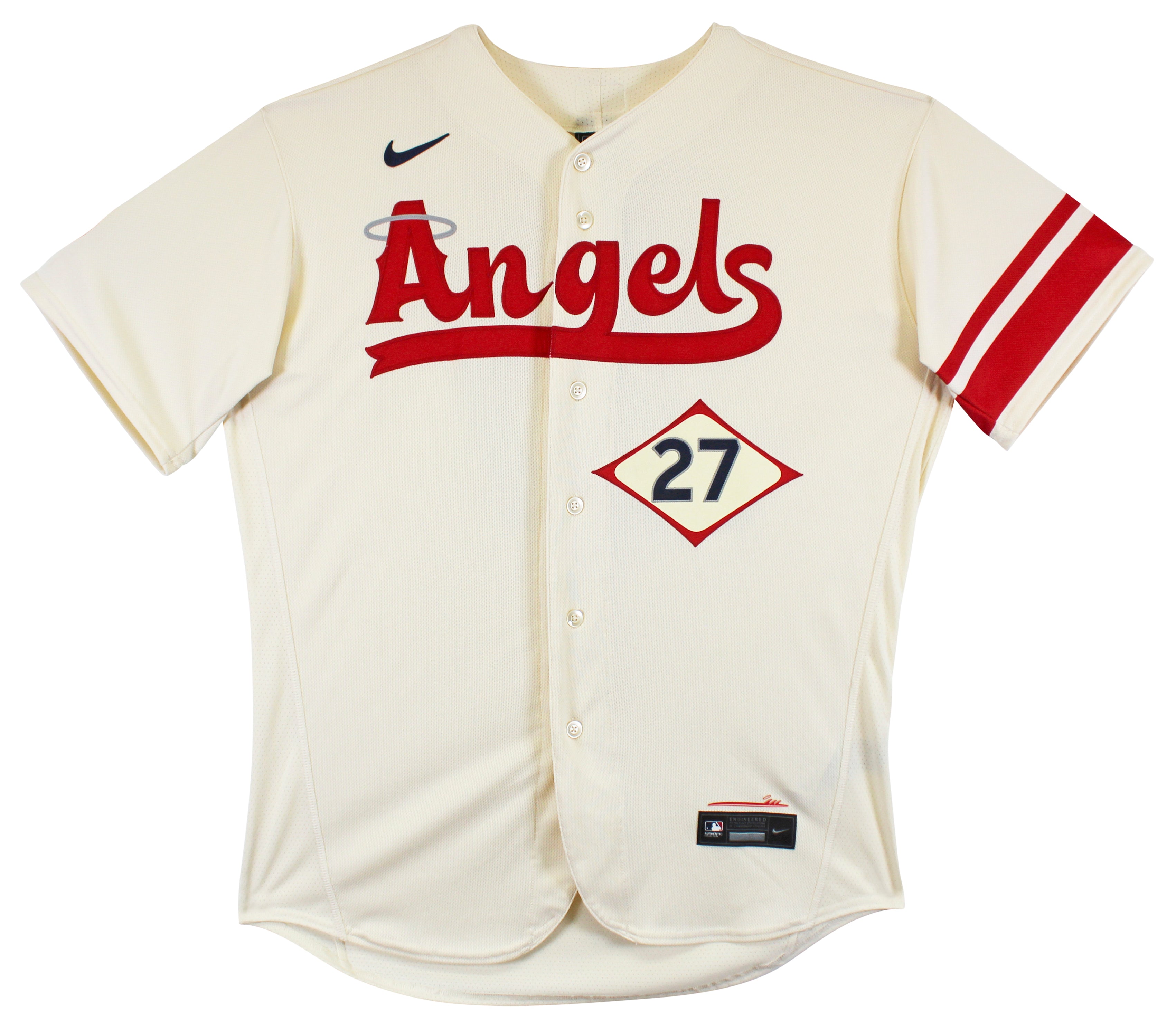 Angels Mike Trout Authentic Signed White Nike City Connect Jersey MLB #YP025122