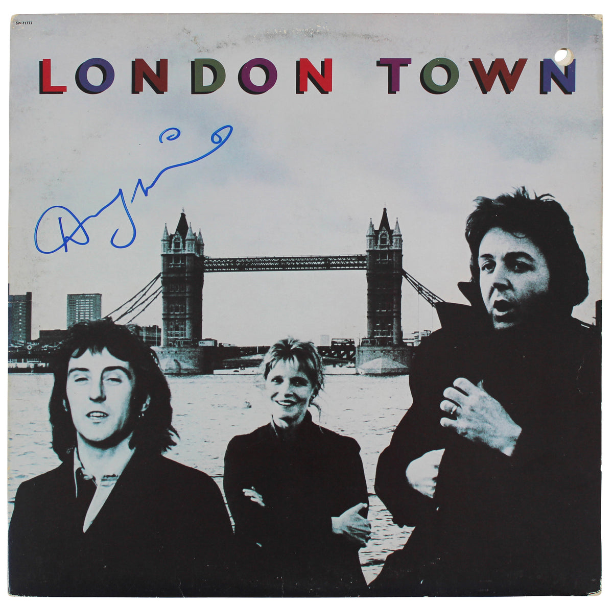 Denny Laine Wings Authentic Signed London Town Album Cover BAS #BG82247