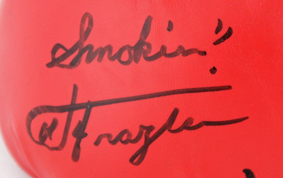 Muhammad Ali & Joe Frazier Signed Red Everlast Boxing Glove PSA/DNA #7A05937