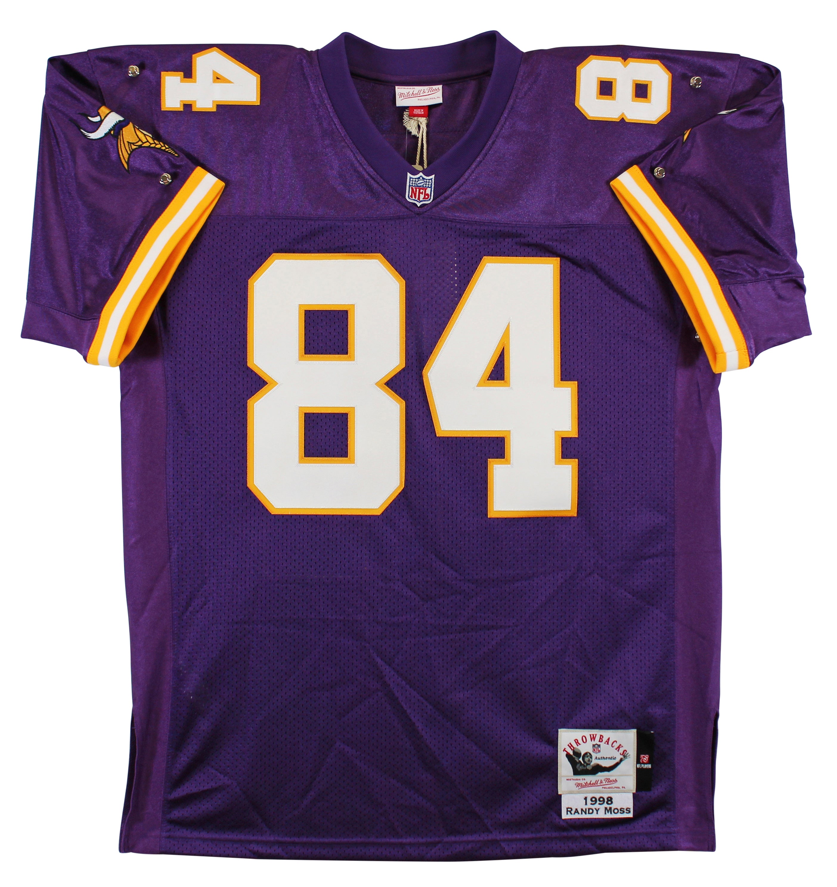 Vikings Randy Moss Authentic Signed Purple 1998 Mitchell & Ness Throwback Jersey BAS Witnessed #W033979