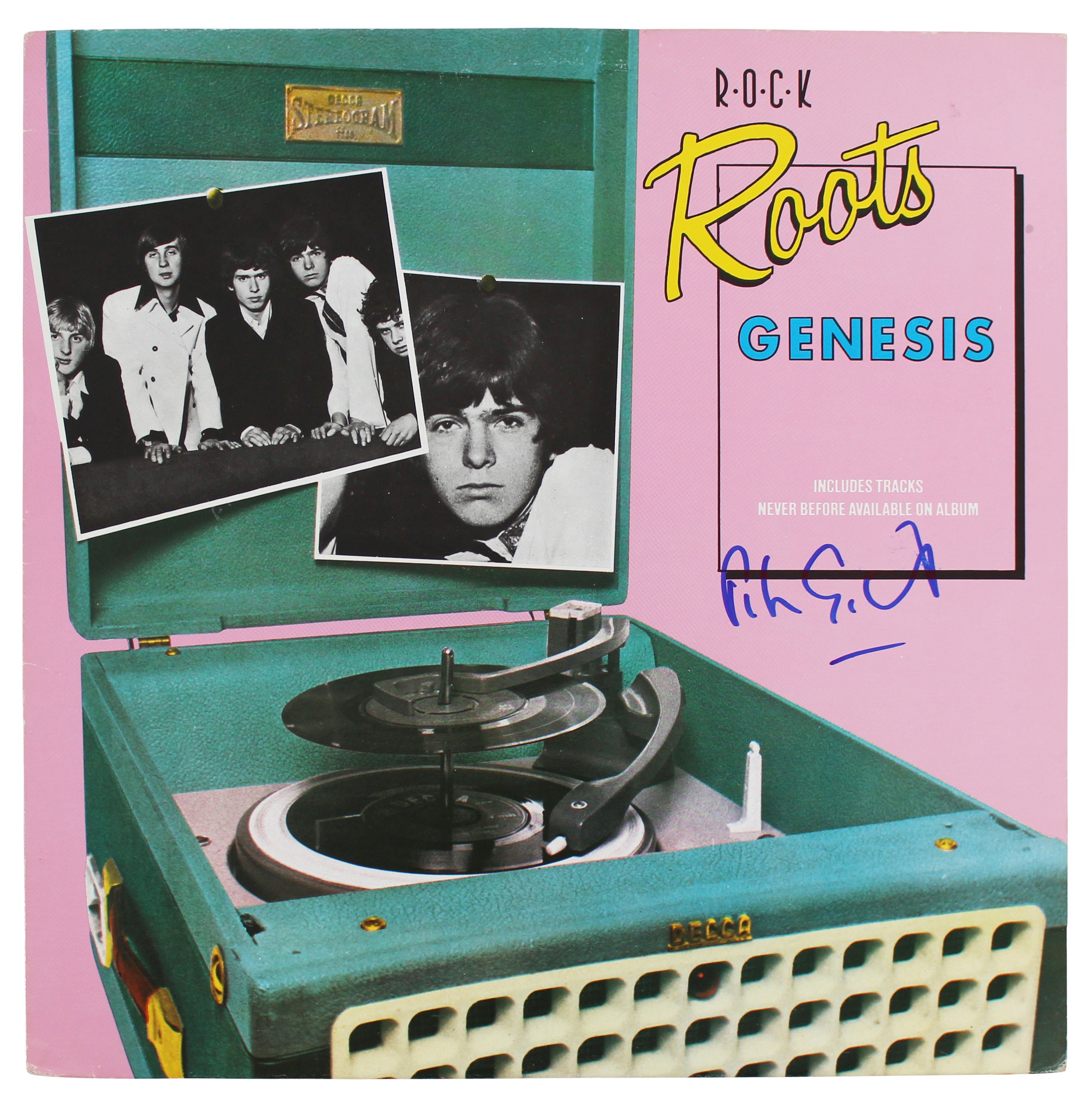 Peter Gabriel Genesis Authentic Signed Roots Album Cover BAS #BG82249