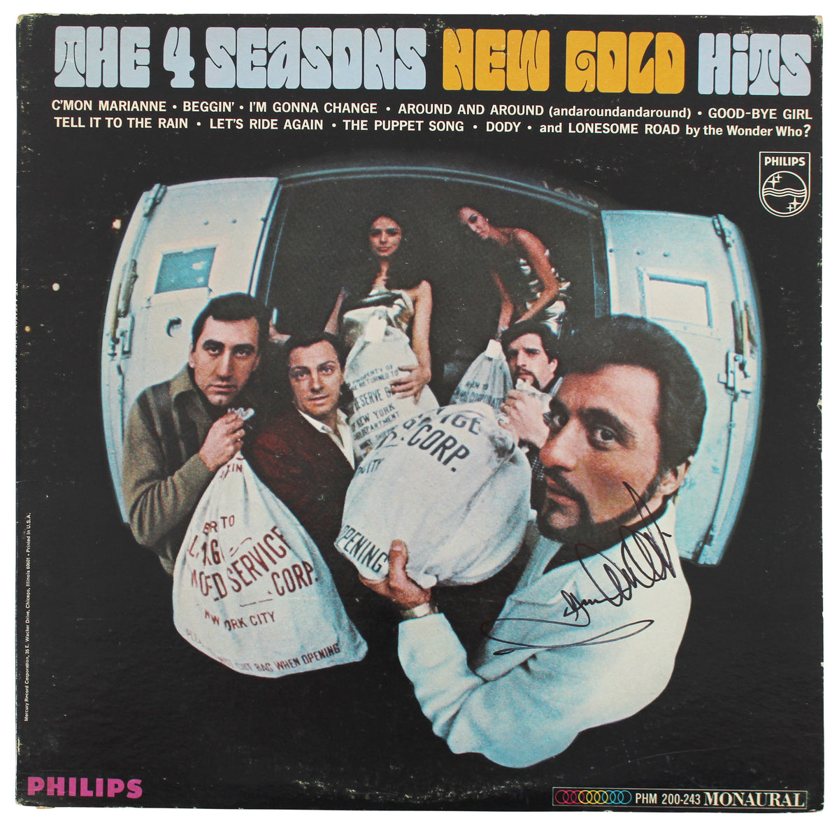 Frankie Valli The 4 Seasons Signed New Gold Hits Album Cover BAS #BG82254