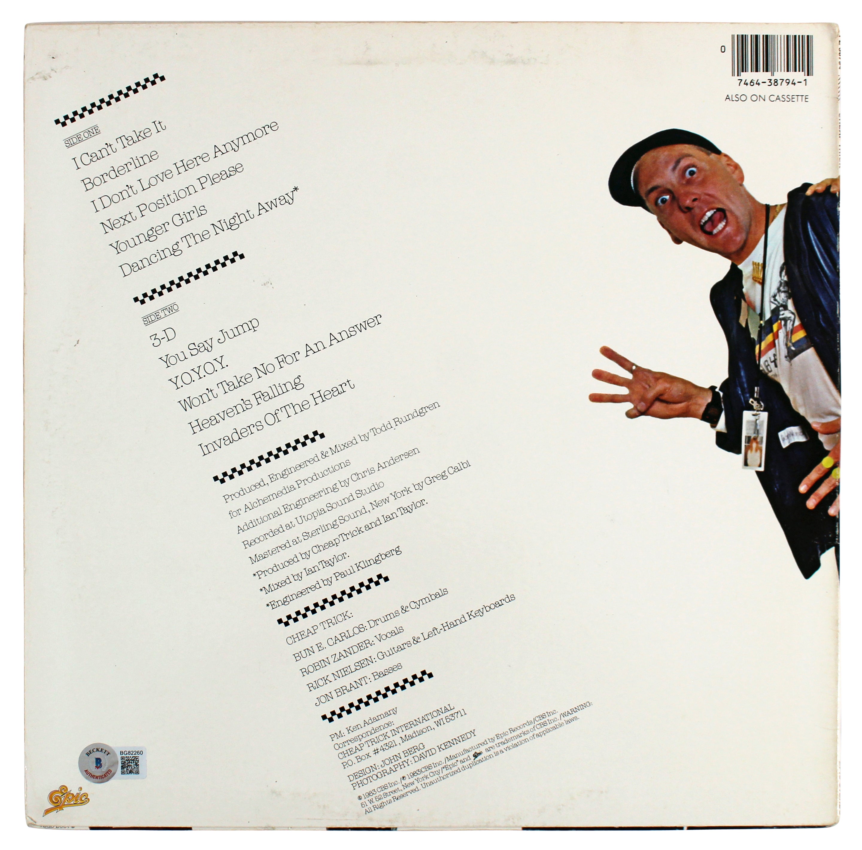 Rick Nielsen & Robin Zander Cheap Trick Signed Please Album Cover BAS #BG82260