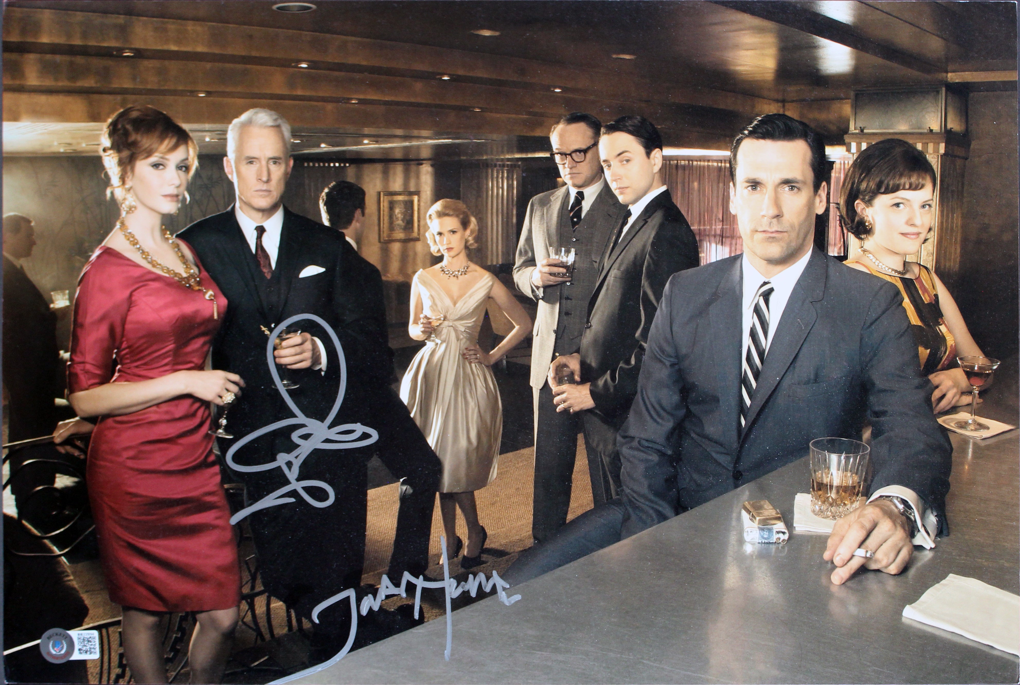 Jared Harris & John Slattery Mad Men Authentic Signed 12x18 Photo BAS #BB22894
