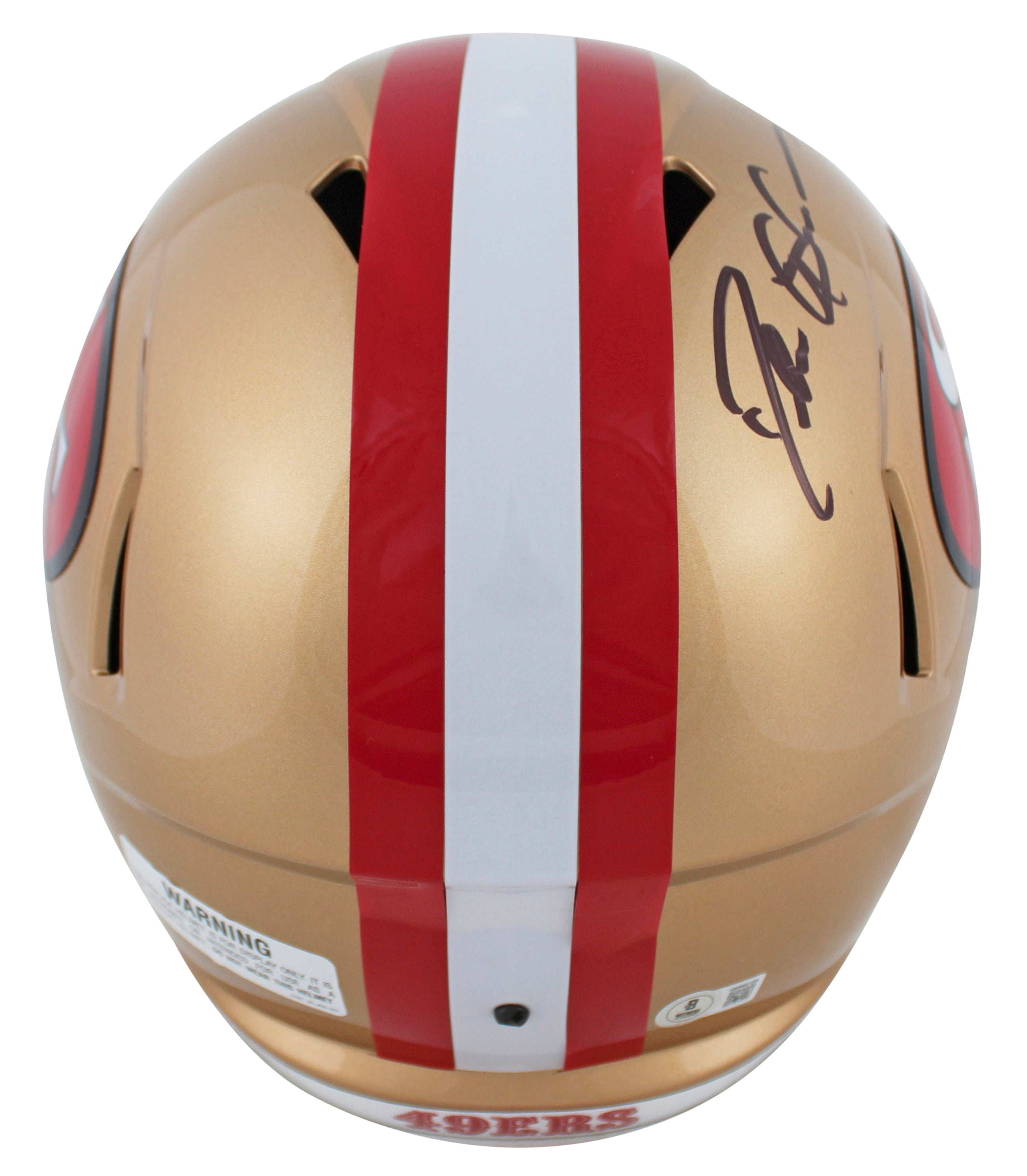 49ers Deion Sanders Signed 1964-95 TB Full Size Speed Rep Helmet BAS Witnessed