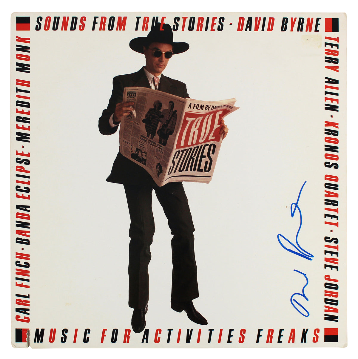 David Byrne Beach Boys Signed Sounds From True Stories Album Cover BAS #BG82265