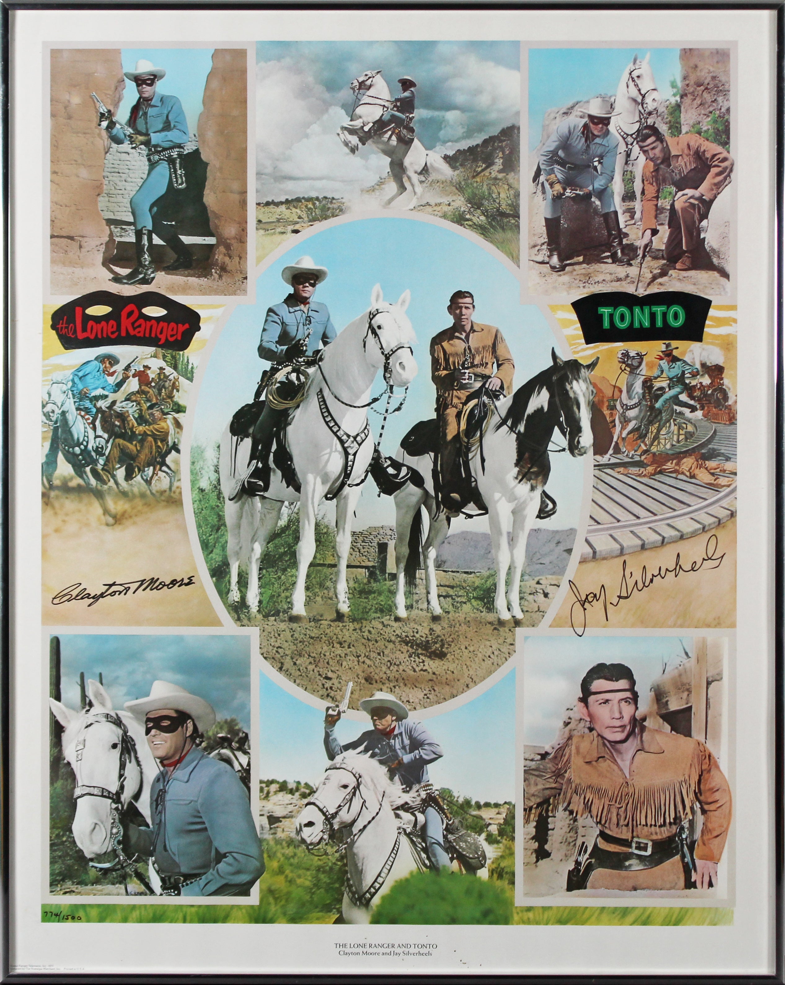 Clayton Moore & Jay Silverheels Lone Ranger Signed & Framed Poster BAS #AD64053