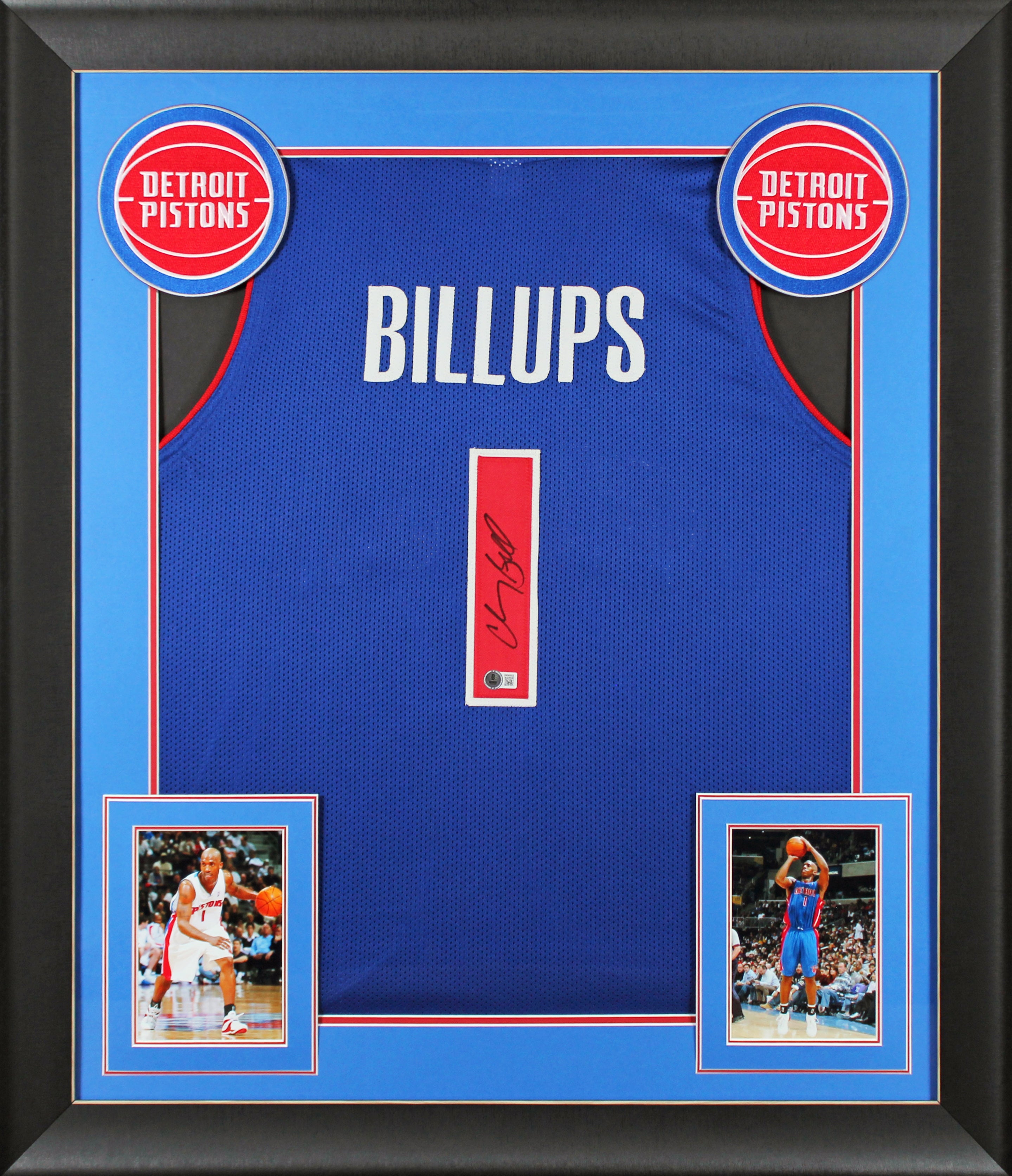 Chauncey Billups Authentic Signed Blue Pro Style Framed Jersey BAS Witnessed