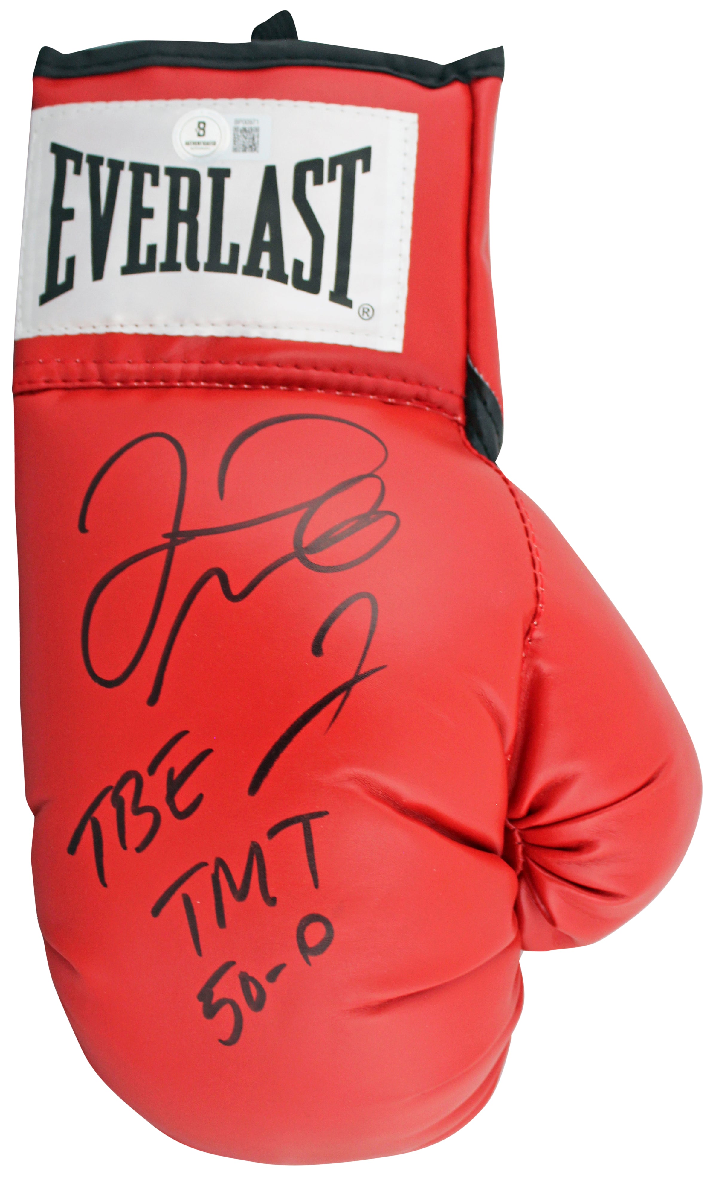 Floyd Mayweather Jr "3x Insc" Signed Red Everlast Boxing Glove BAS #BP00971