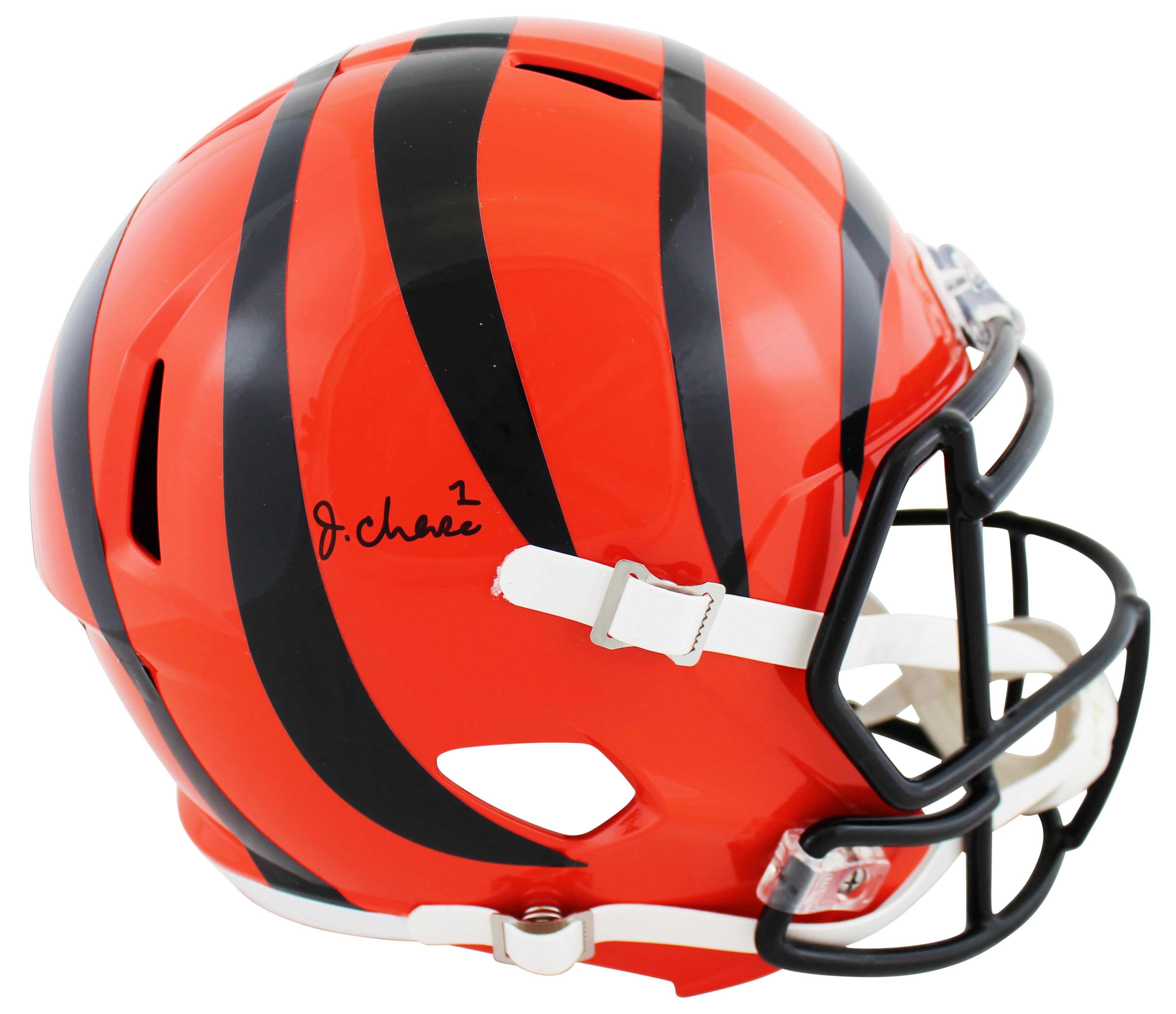 Bengals Ja'Marr Chase Authentic Signed Full Size Speed Rep Helmet BAS Witnessed