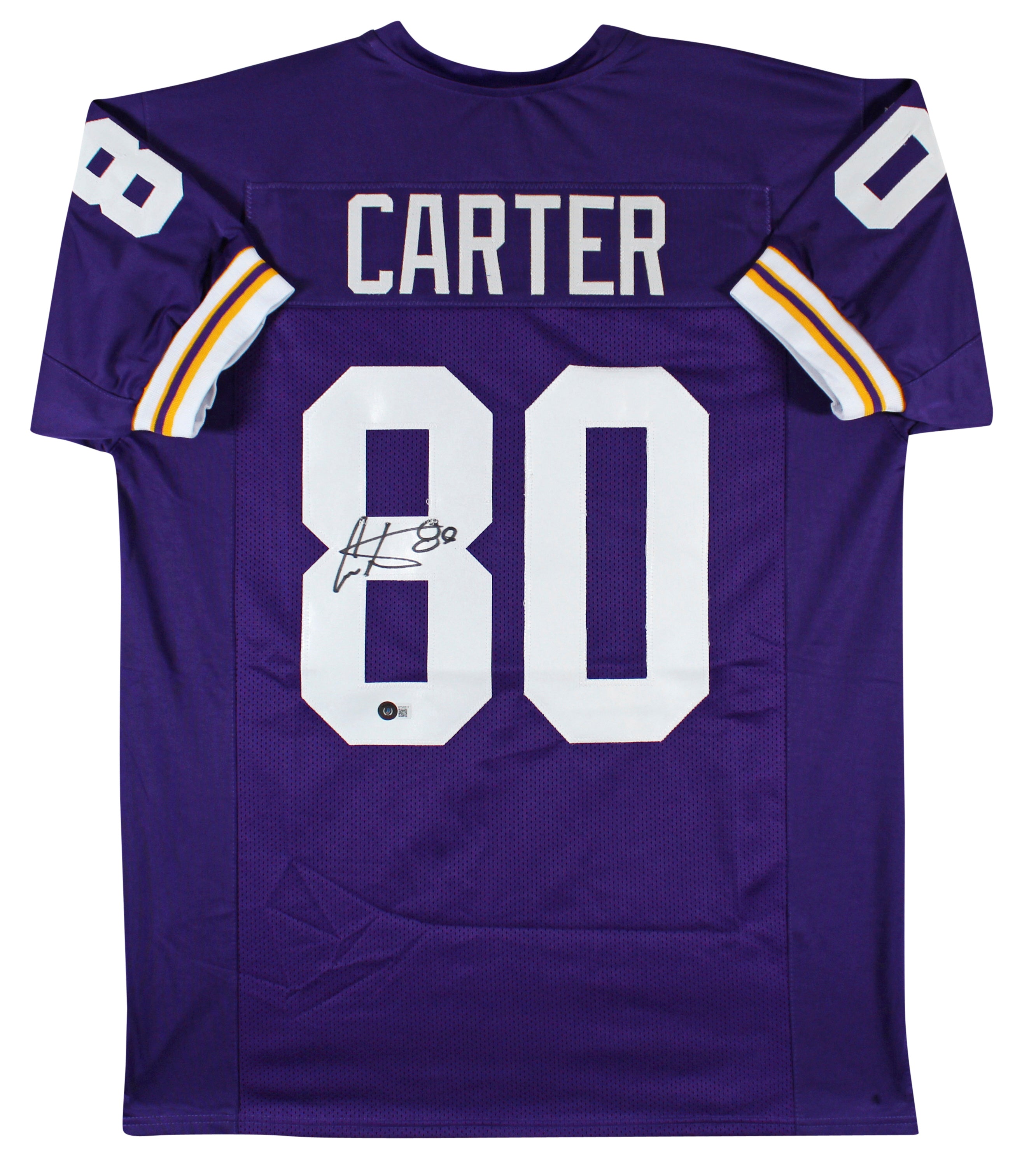 Cris Carter Authentic Signed Purple Pro Style Jersey Autographed BAS Witnessed