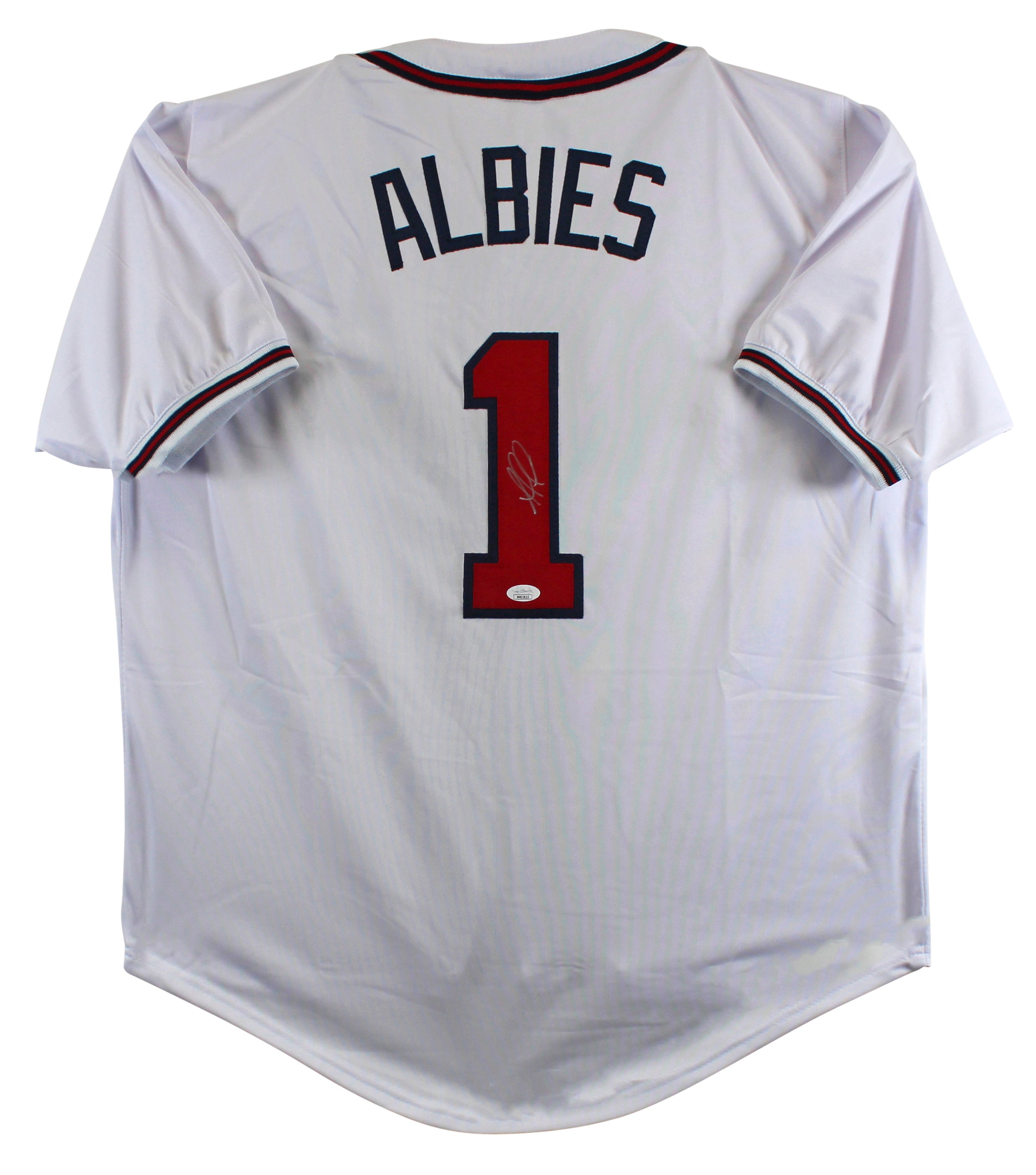 Ozzie Albies Authentic Signed White Pro Style Jersey Autographed JSA