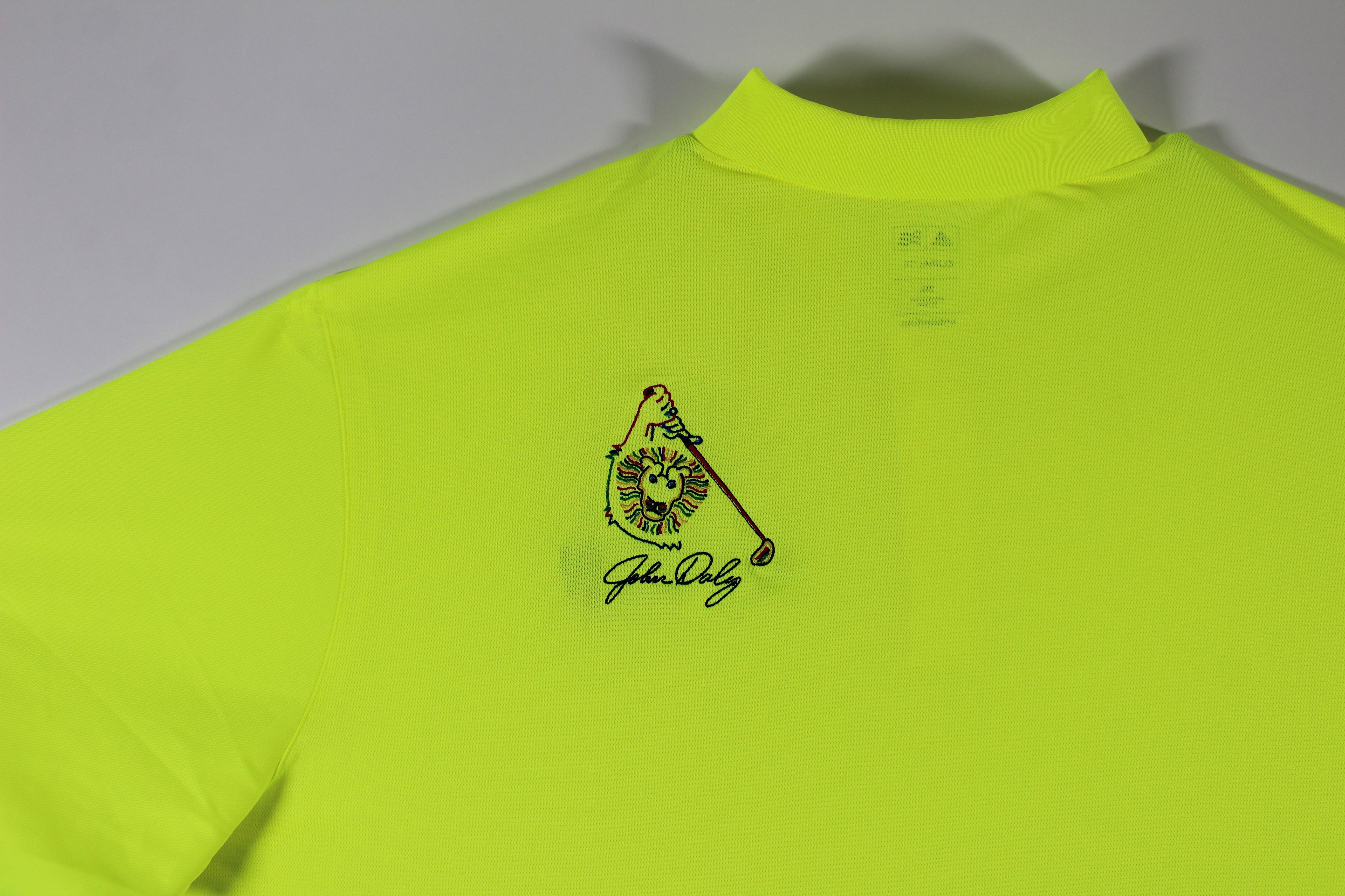 John Daly Signed Match Worn Yellow  Adidas Climalite Polo Shirt BAS #BH00367