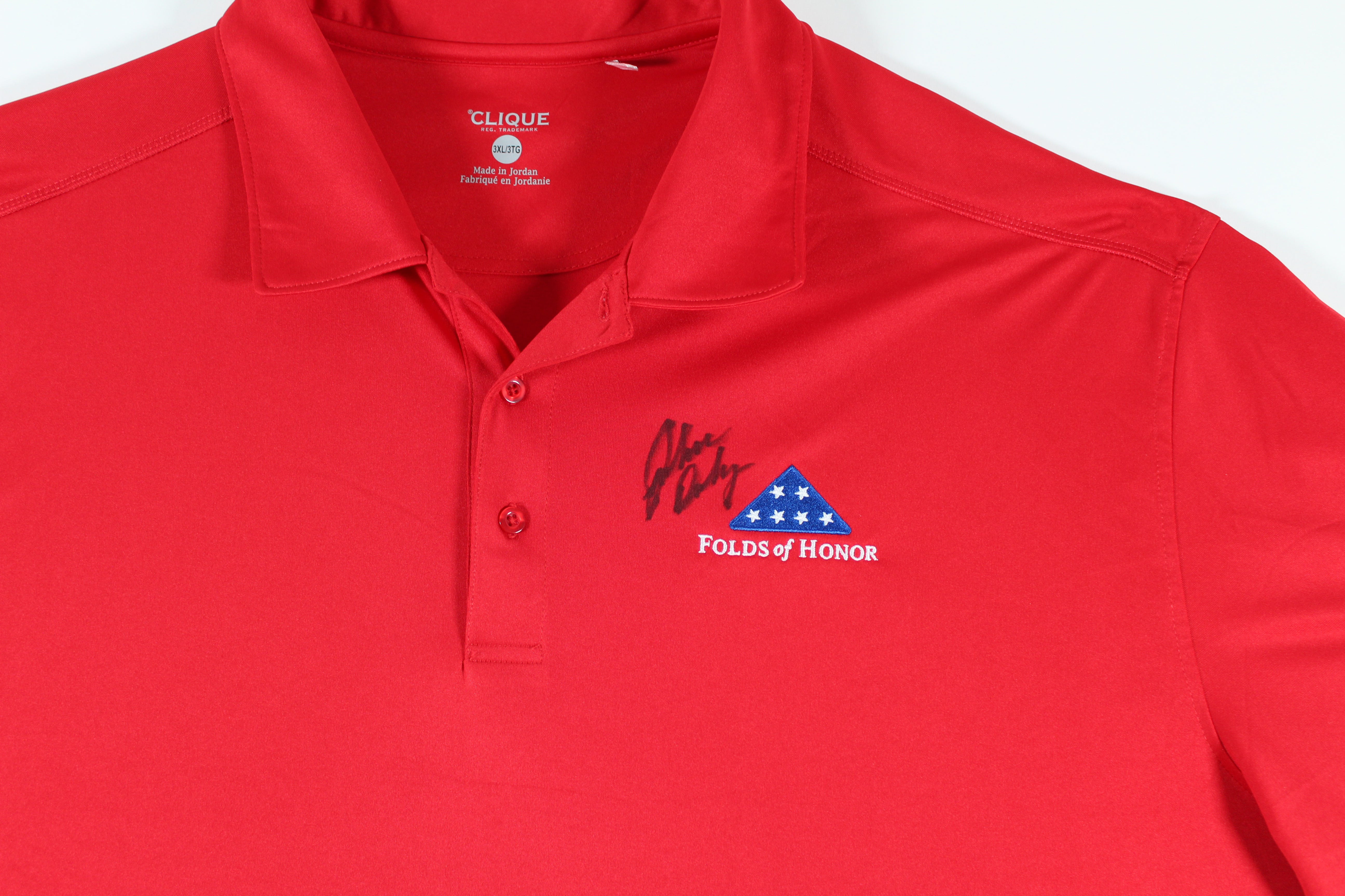 John Daly Authentic Signed Match Worn Red FOH Clique Polo Shirt BAS #BH00355