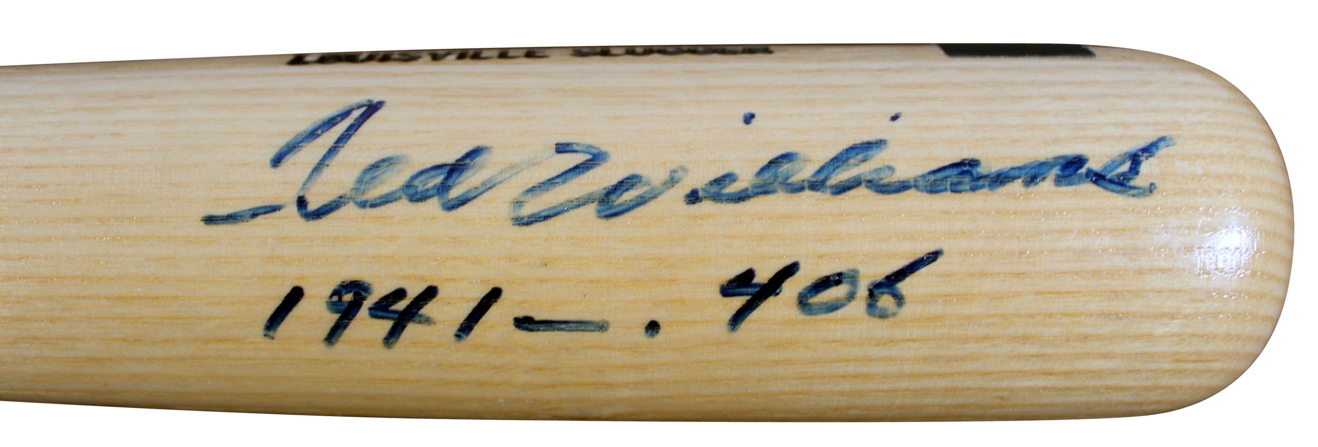 Red Sox Ted Williams "1941 - .406" Signed Louisville Slugger Bat BAS #A55192
