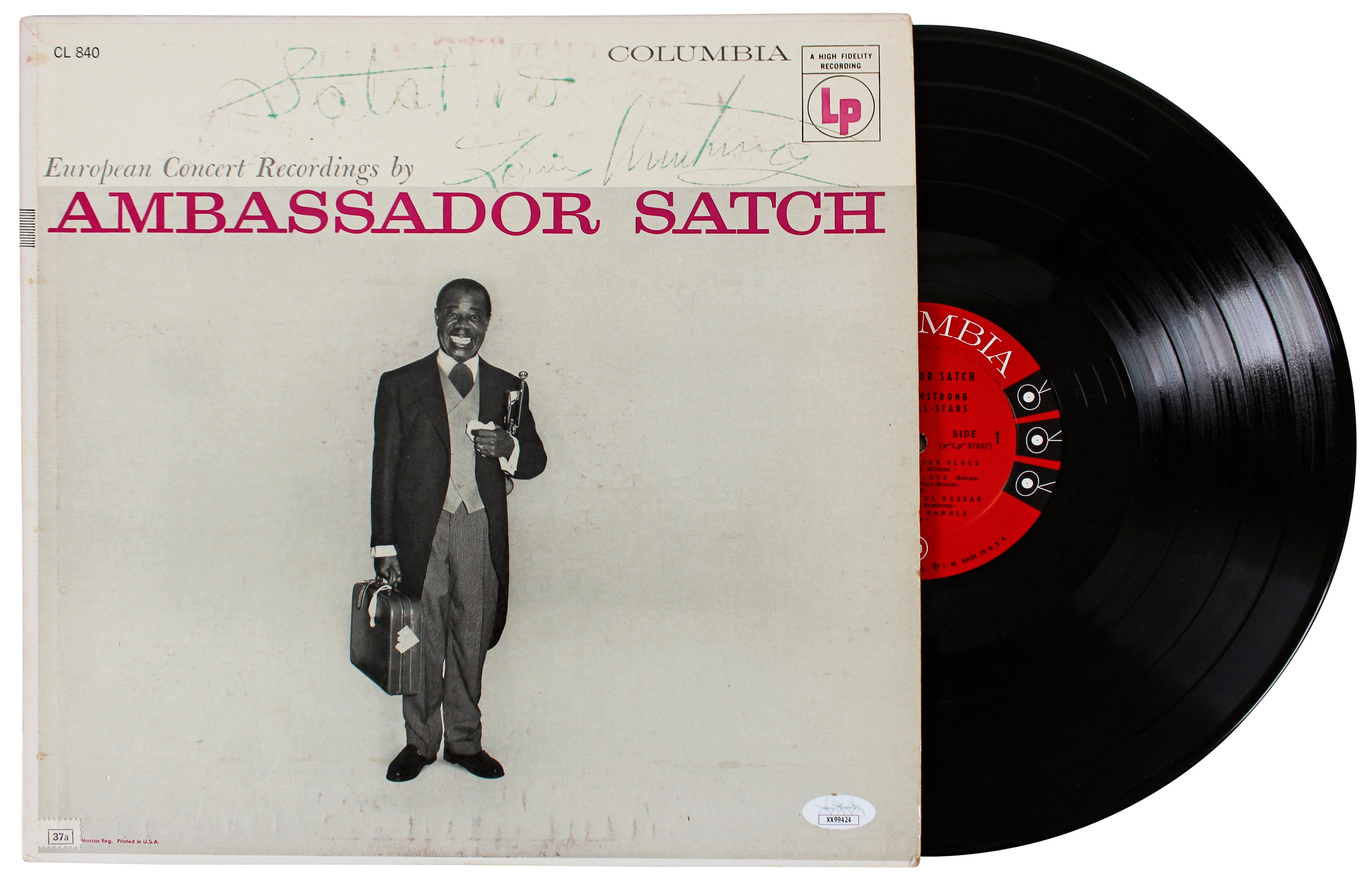 Louis Armstrong "Satchimo" Signed Ambassador Satch Album Cover JSA #XX99242