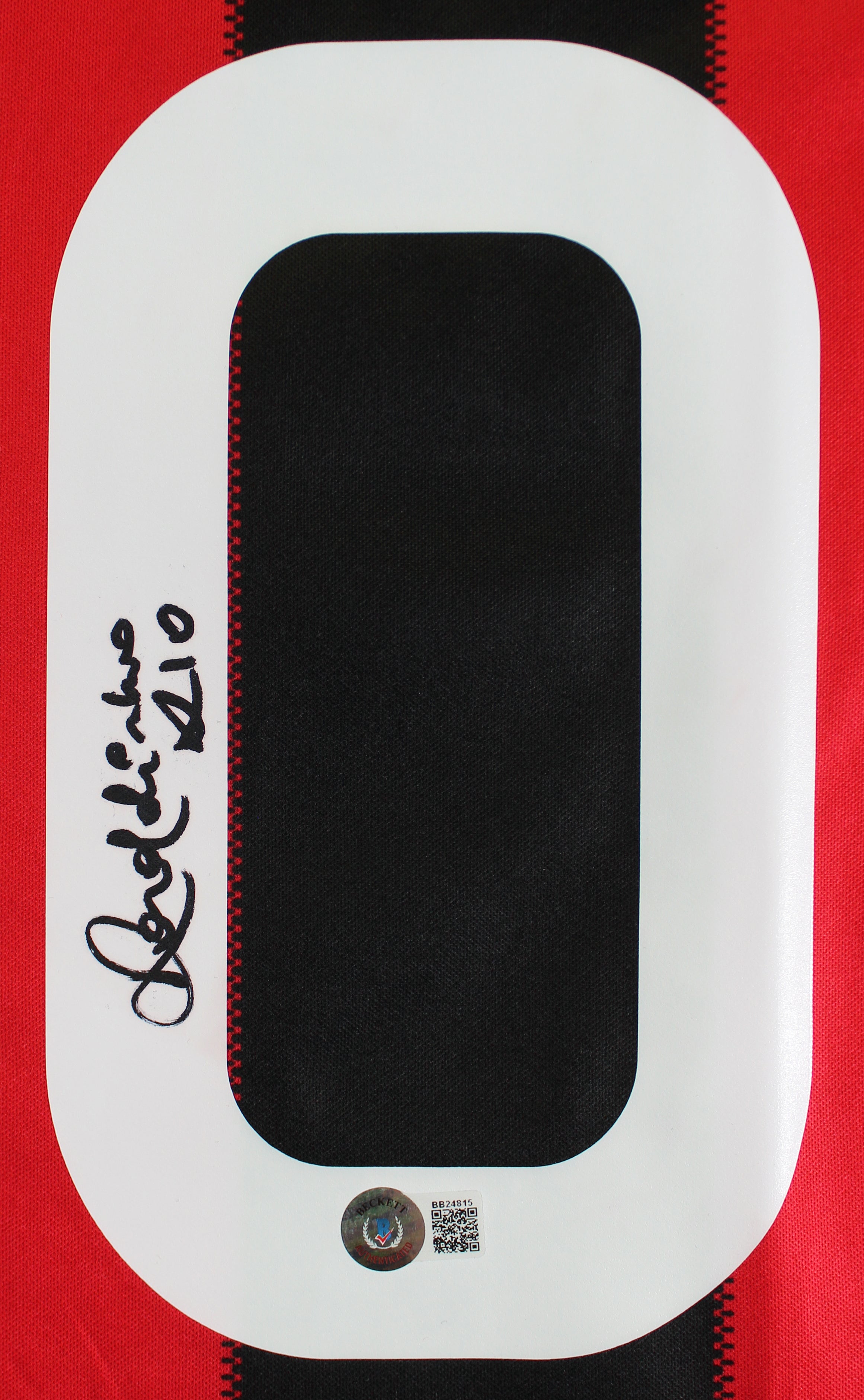 AC Milan Ronaldinho Authentic Signed Black & Red Adidas Jersey w/ Black Sig BAS