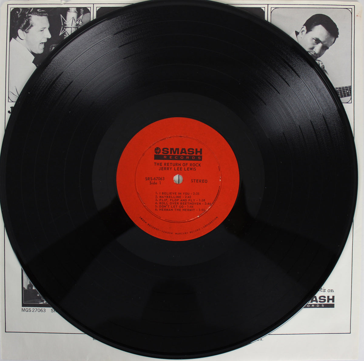 Jerry Lee Lewis Signed The Return Of Rock Album Cover W/ Vinyl BAS #E37669