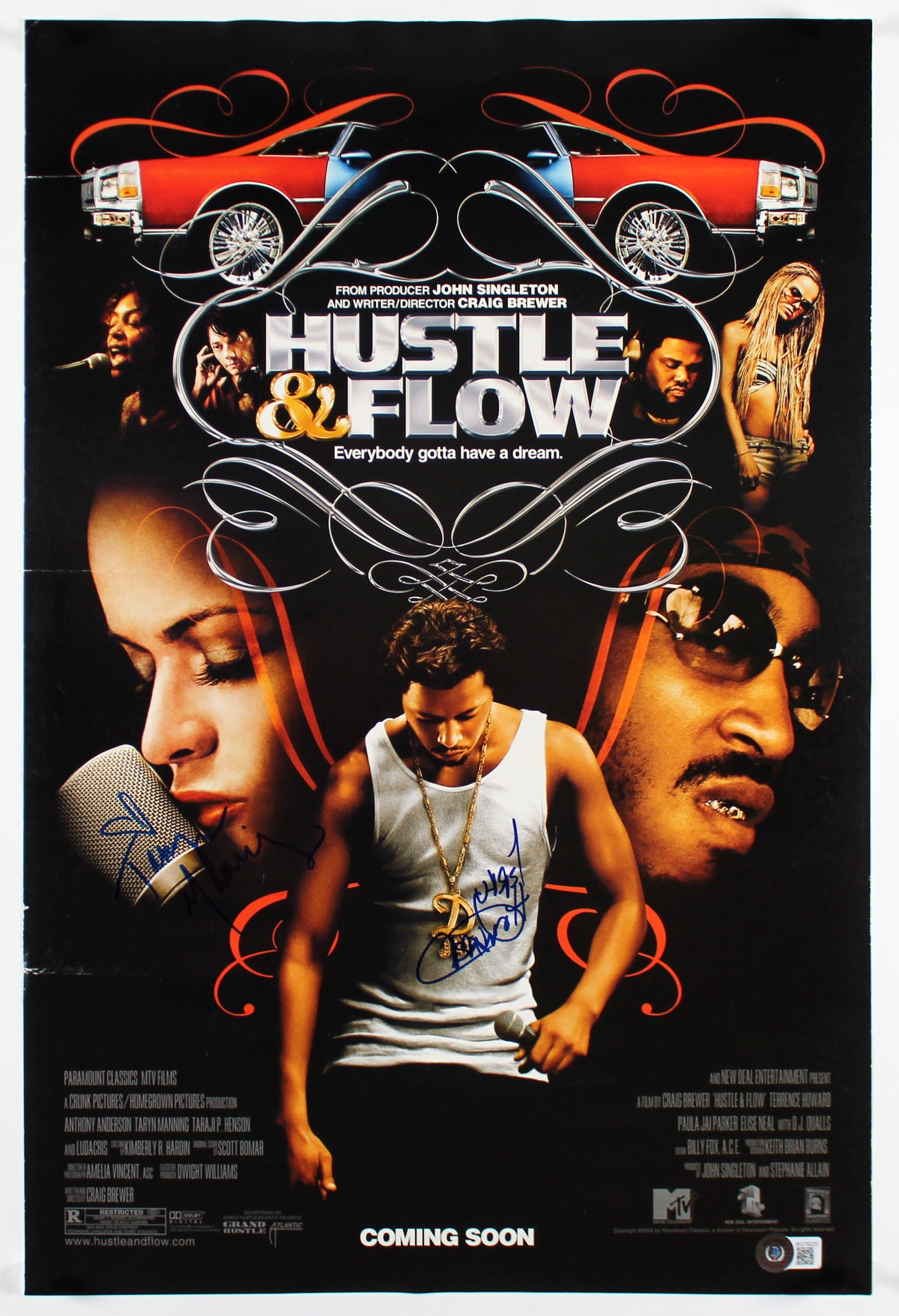 Terrence Howard & Taryn Manning Hustle & Flow Signed 13.5x20 Poster BAS #BG79225