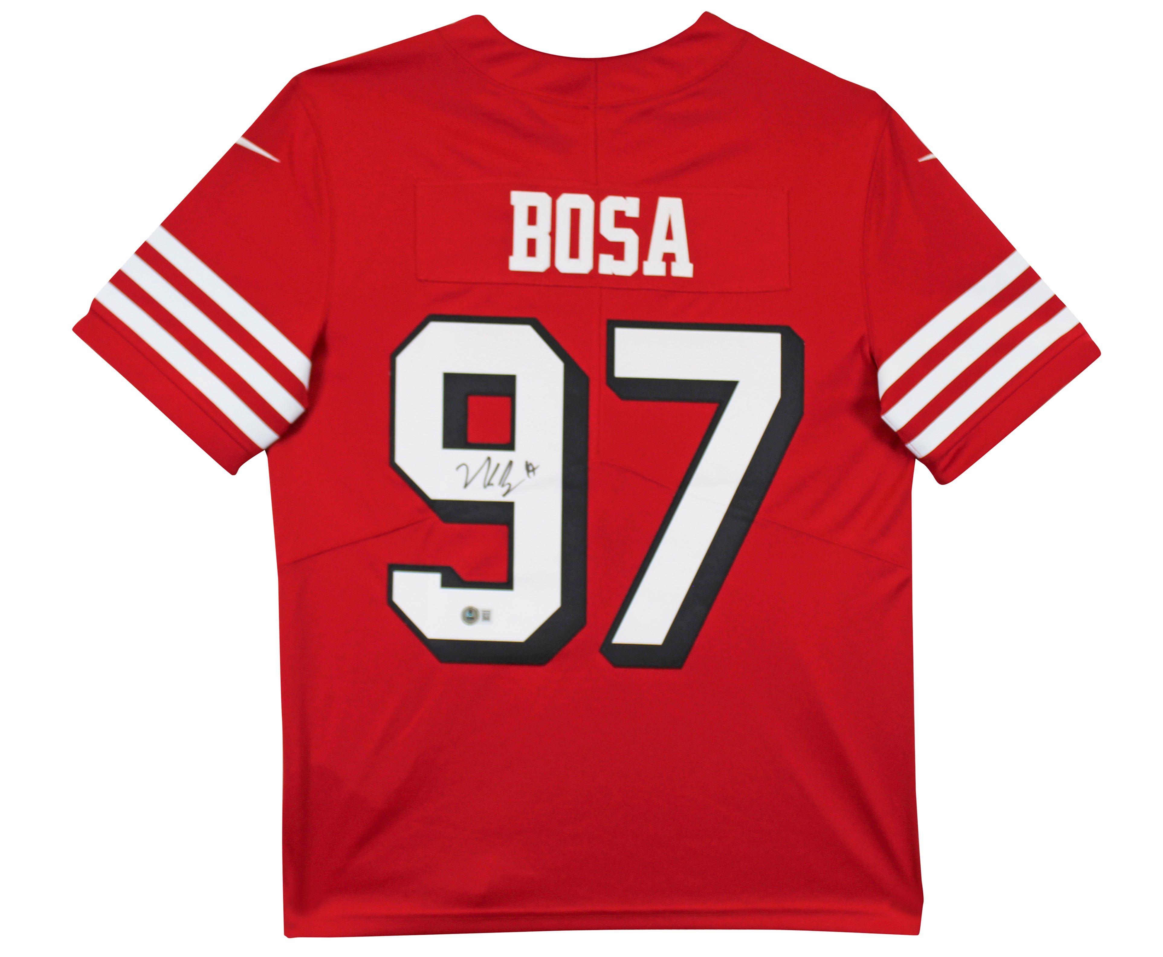 49ers Nick Bosa Authentic Signed Red Nike Elite Jersey BAS Witnessed #1W866966