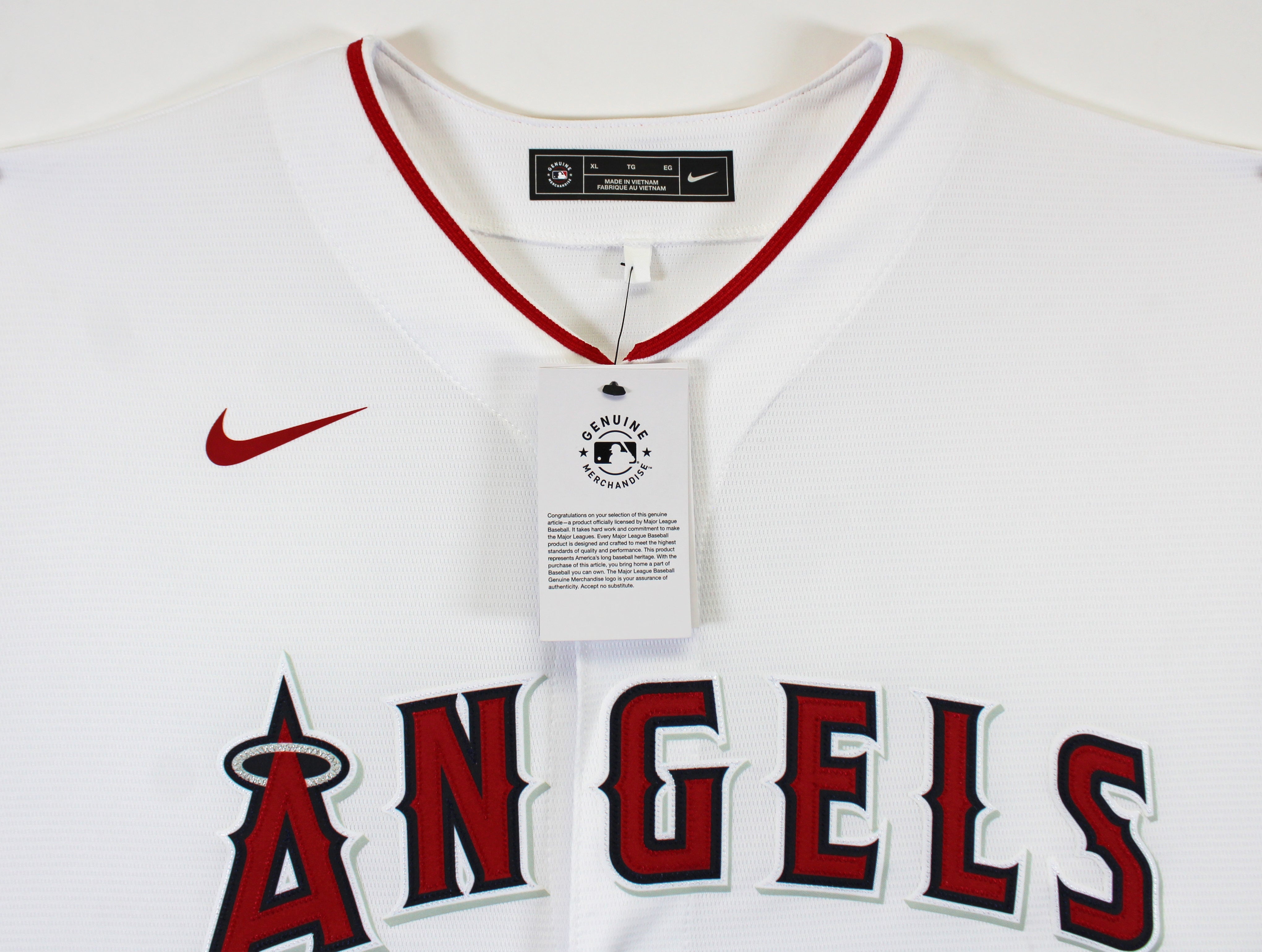 Angels Mike Trout War Machine Authentic Signed White Nike Jersey MLB #YP610298