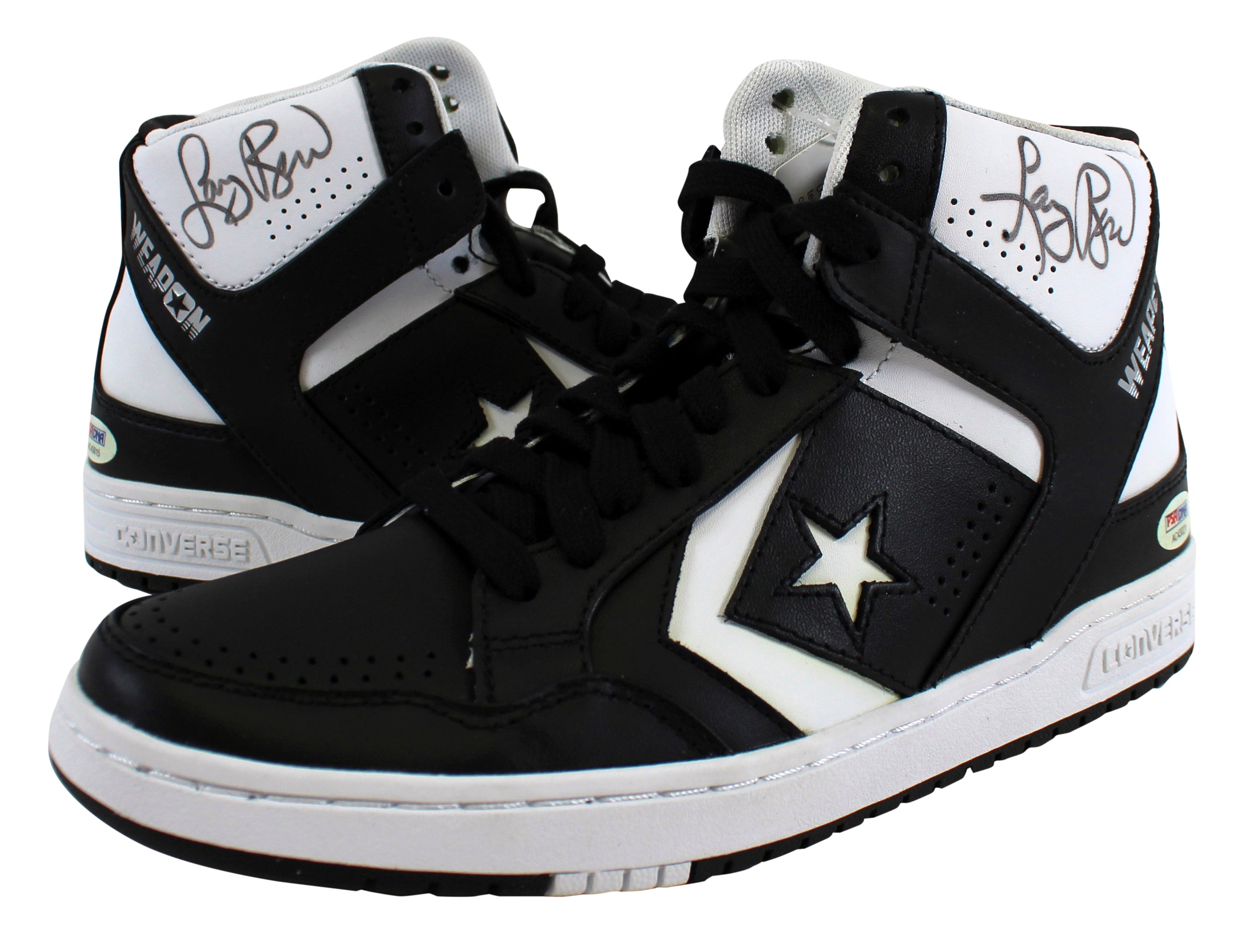 Celtics Larry Bird Signed Black Converse Game Model Shoes PSA/DNA & Bird Holo