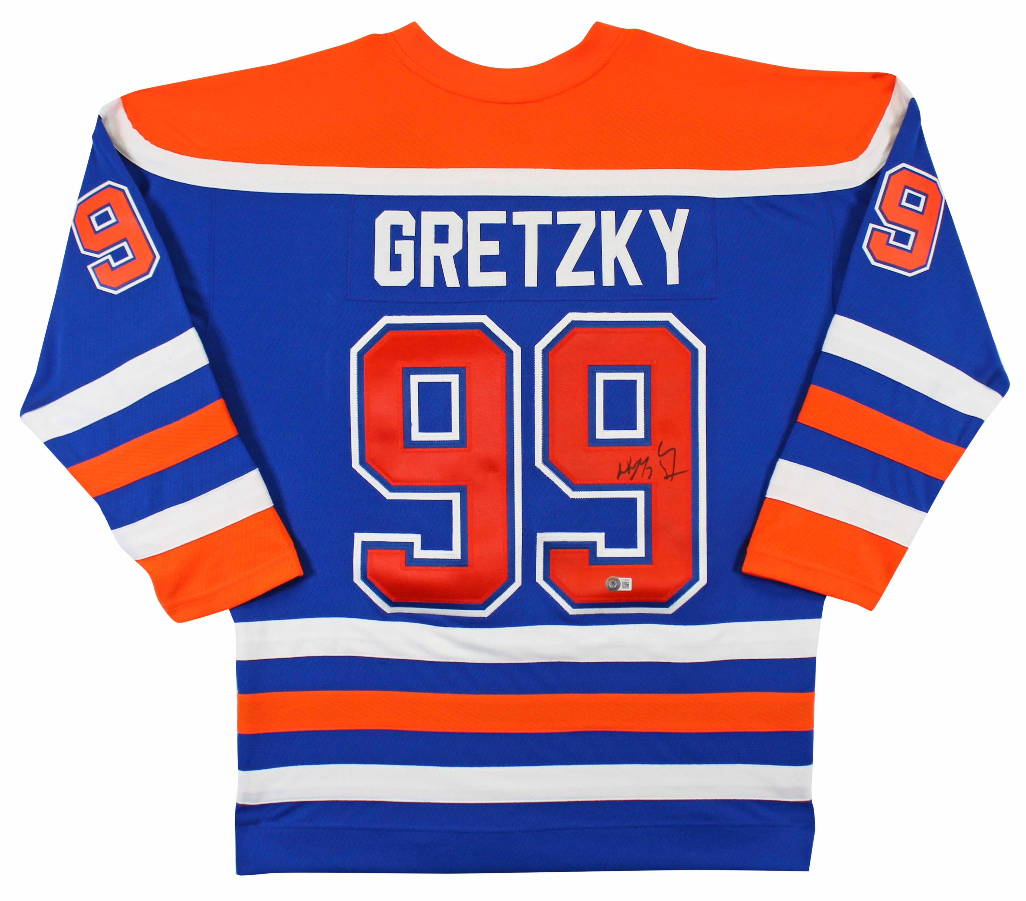 Oilers Wayne Gretzky Signed Blue 1986-87 Vintage Hockey M&N Jersey BAS #AC26680