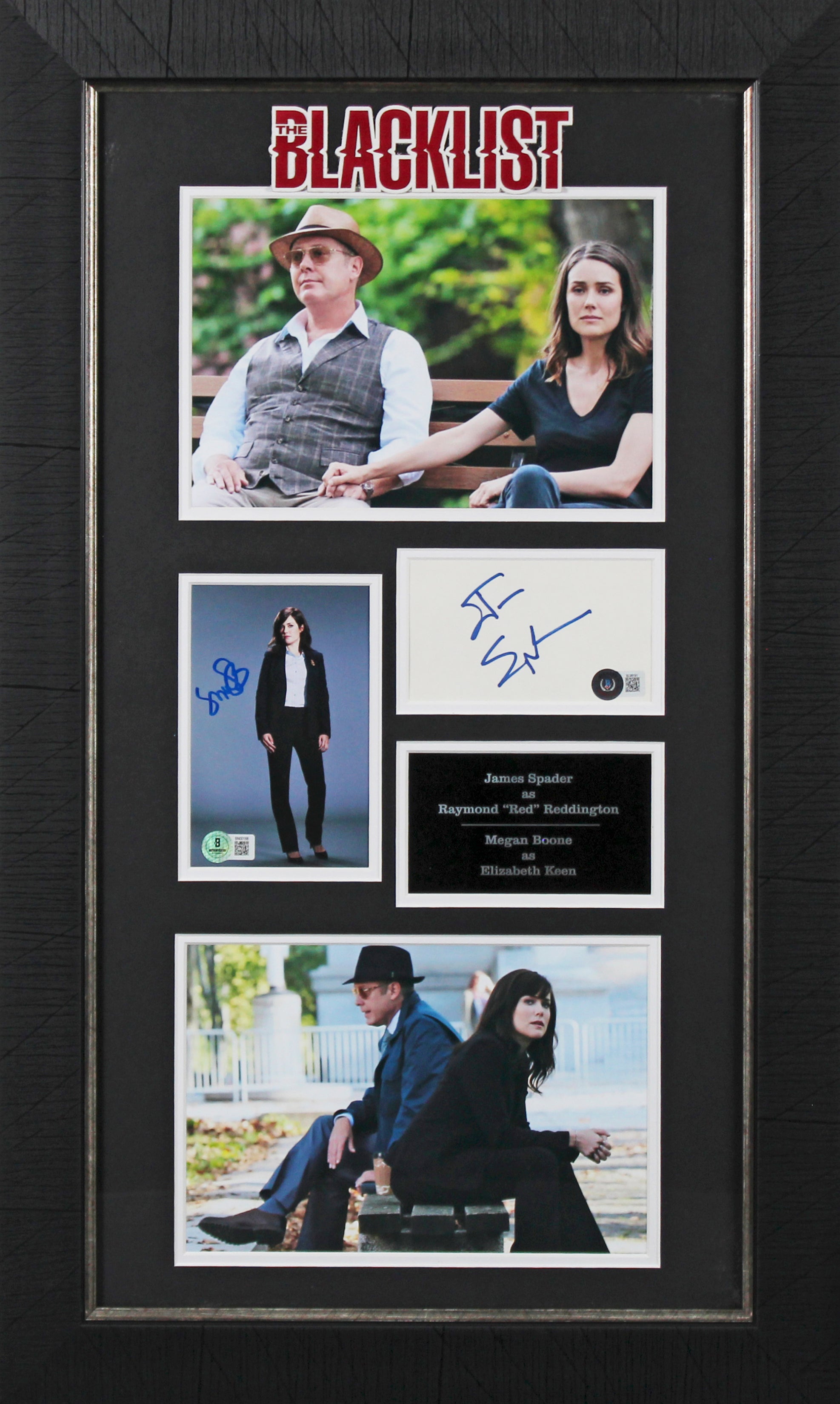 James Spader & Megan Boon The Blacklist Authentic Signed Framed Display BAS