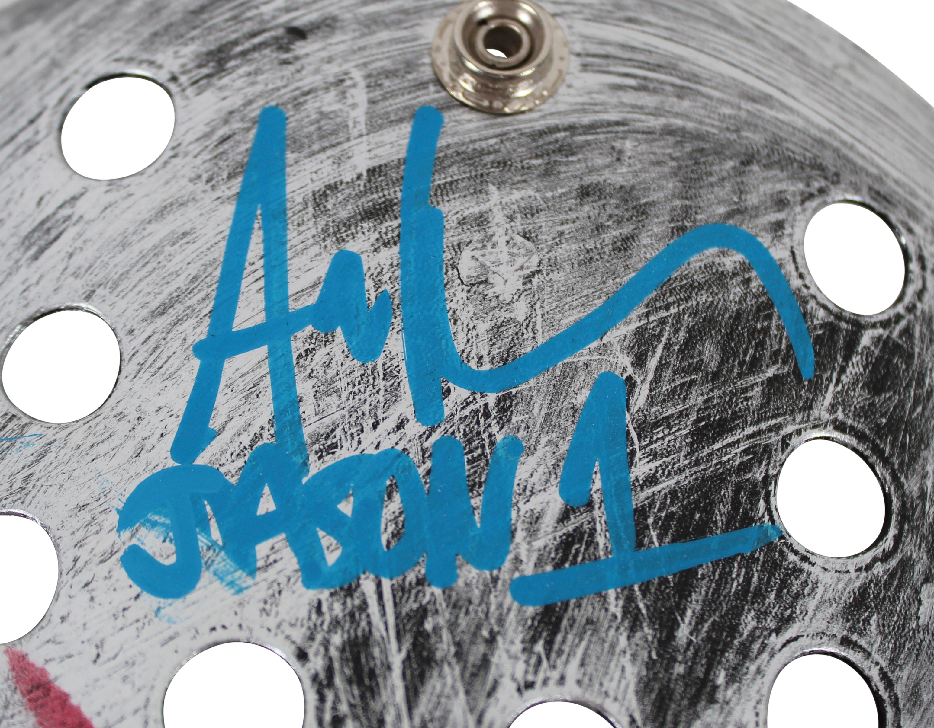 Ari Lehman Friday The 13th "Jason 1" Signed Silver Jason Mask BAS #BB57802