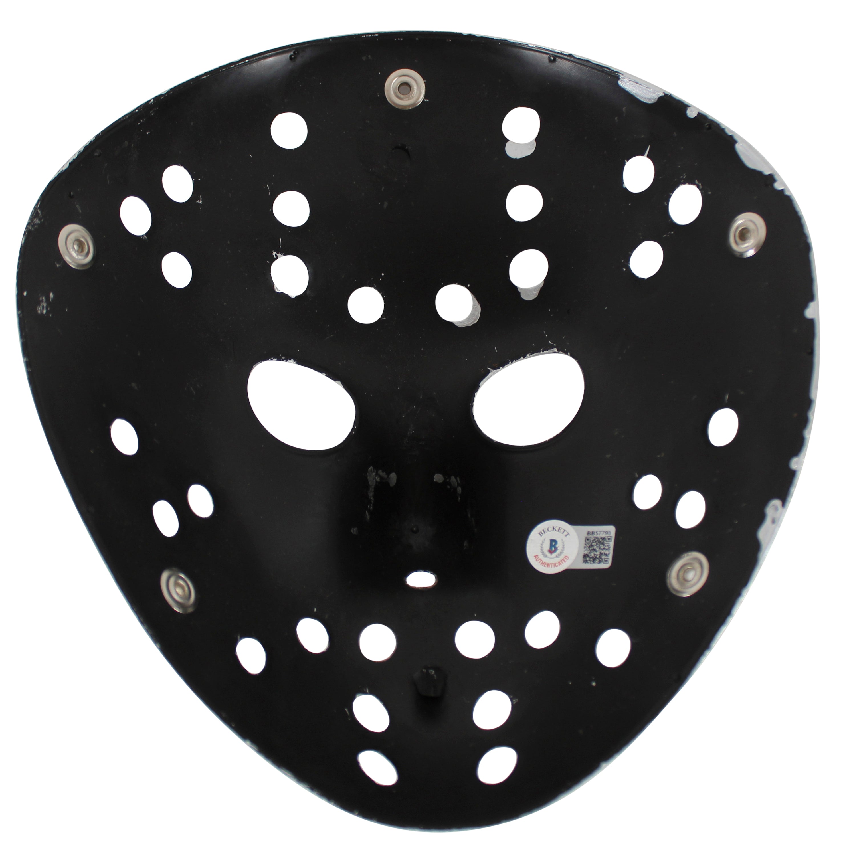 Ari Lehman Friday The 13th "Jason 1" Signed Silver Jason Mask BAS #BB57798