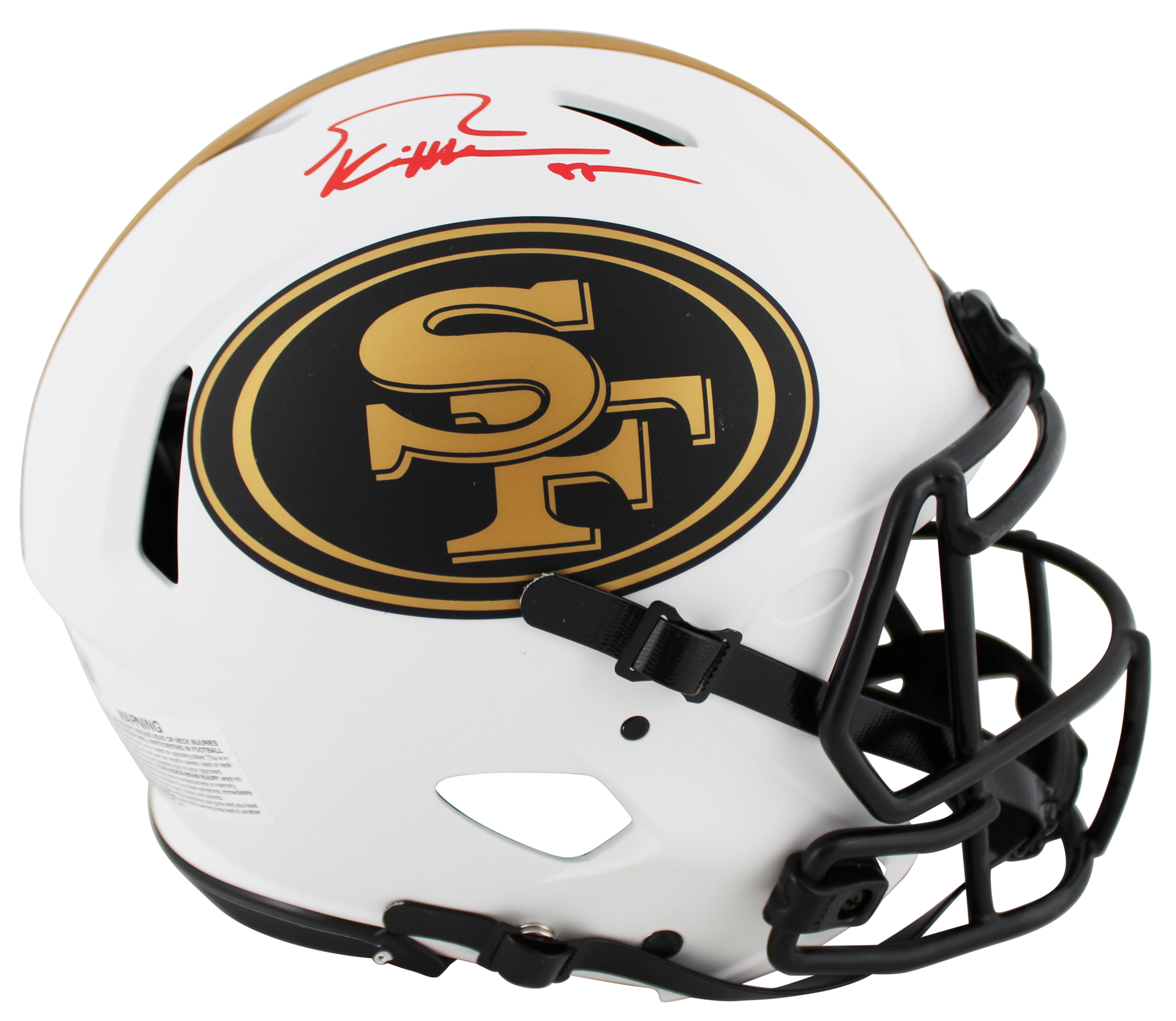 49ers George Kittle Signed Lunar F/S Speed Proline Helmet w/ Red Sig BAS Witness