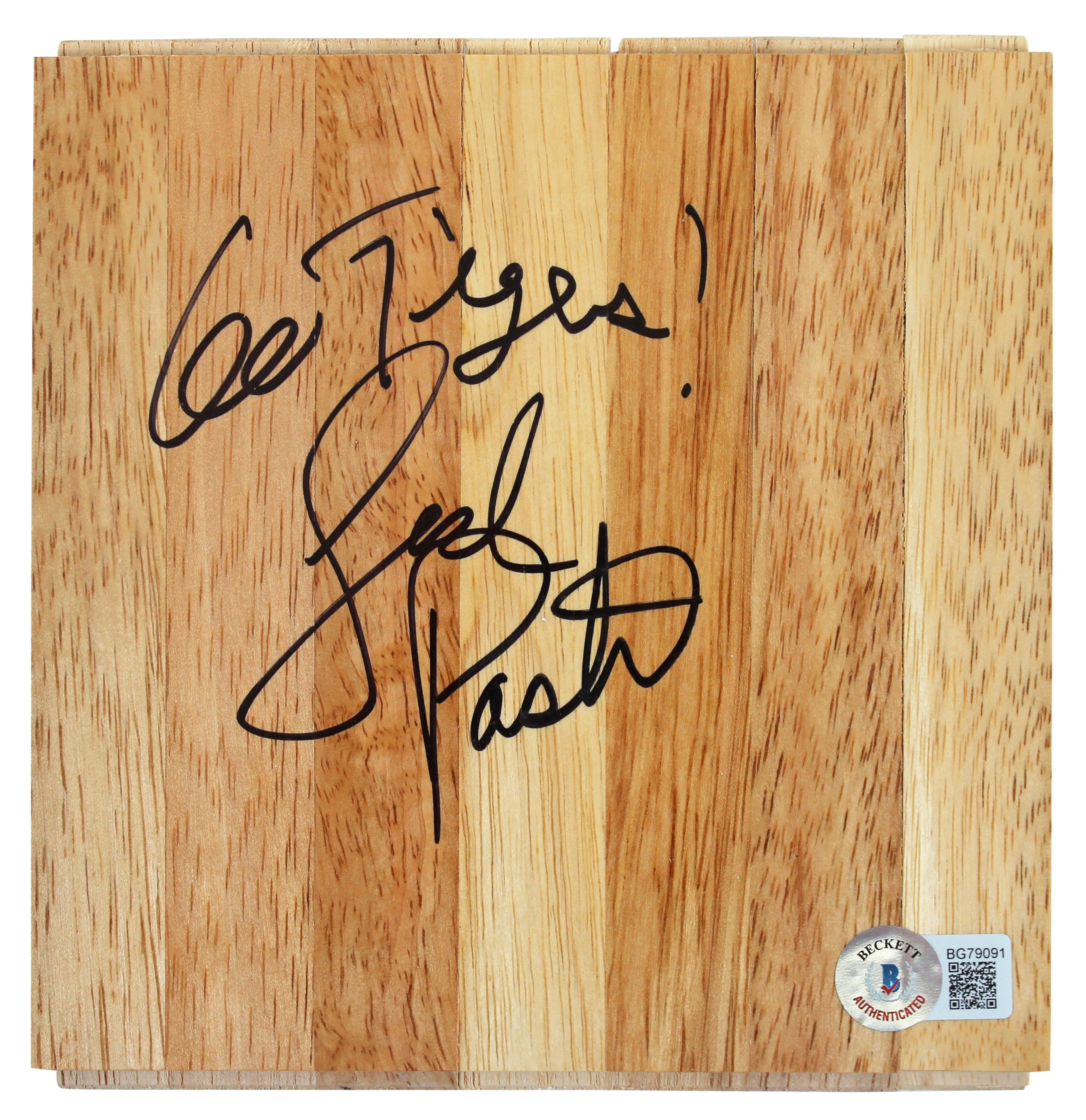 Memphis Josh Pastner "Go Tigers" Authentic Signed 6x6 Floorboard BAS #BG79091