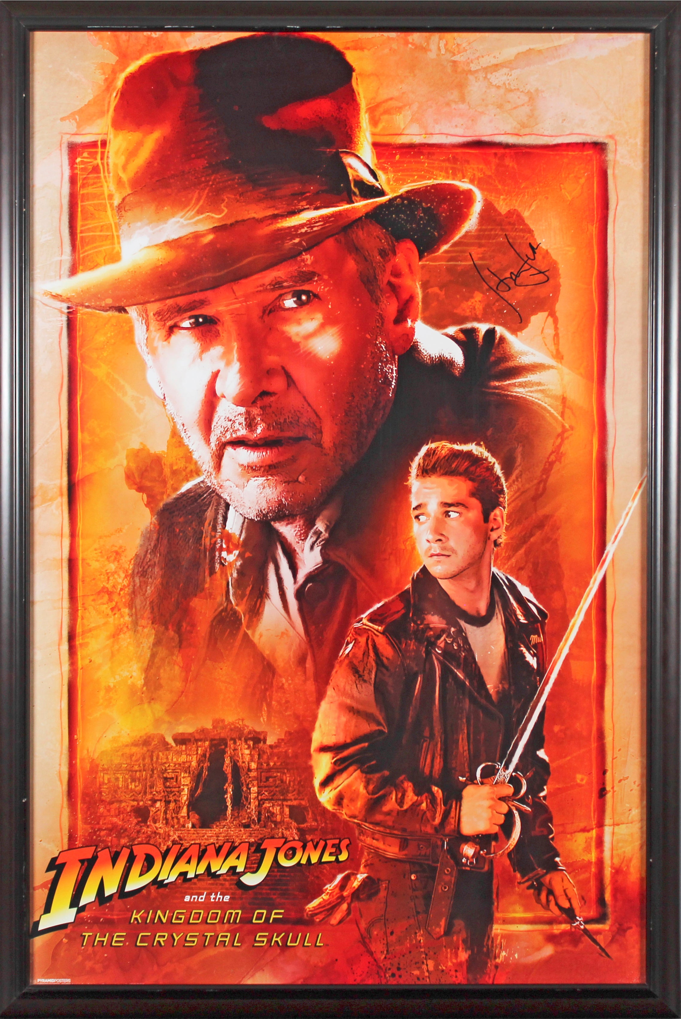 Harrison Ford Indiana JonesAuthentic Signed & Framed 27x40 Movie Poster BAS LOa