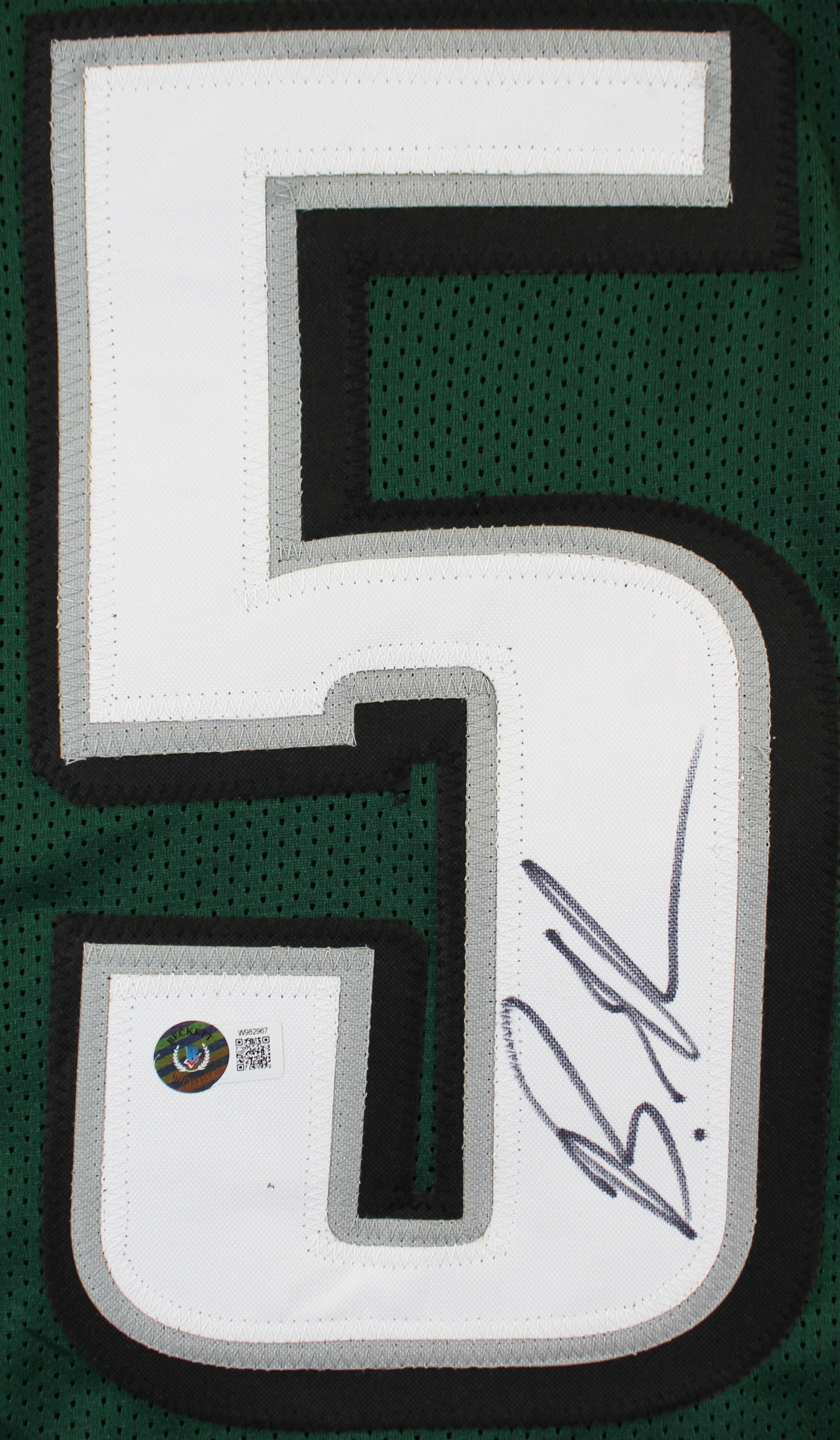 Brandon Graham Authentic Signed Green Pro Style Jersey BAS Witnessed