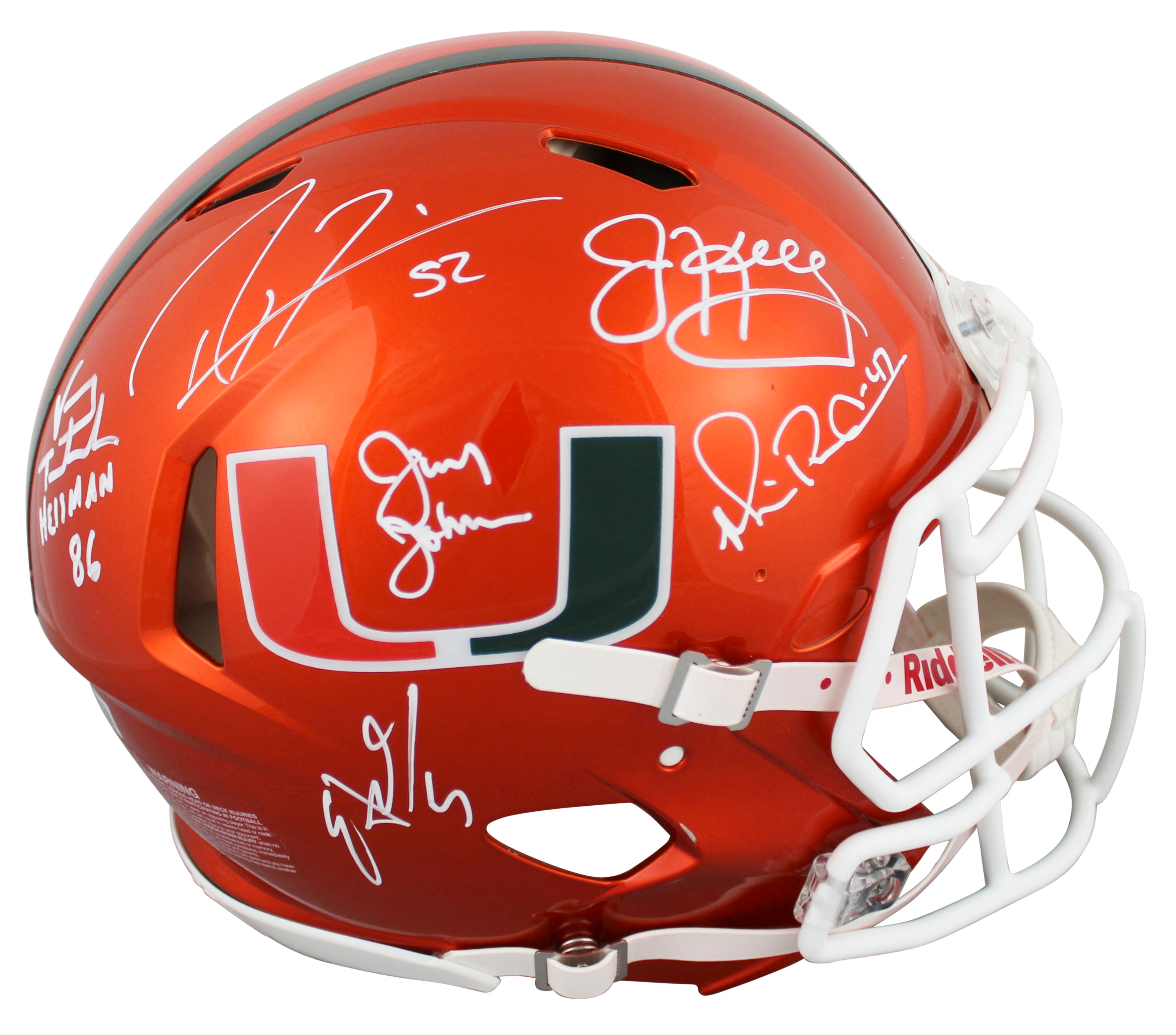 Miami (6) Lewis, Irvin, Kelly +3 Signed Flash F/S Speed Proline Helmet BAS Wit