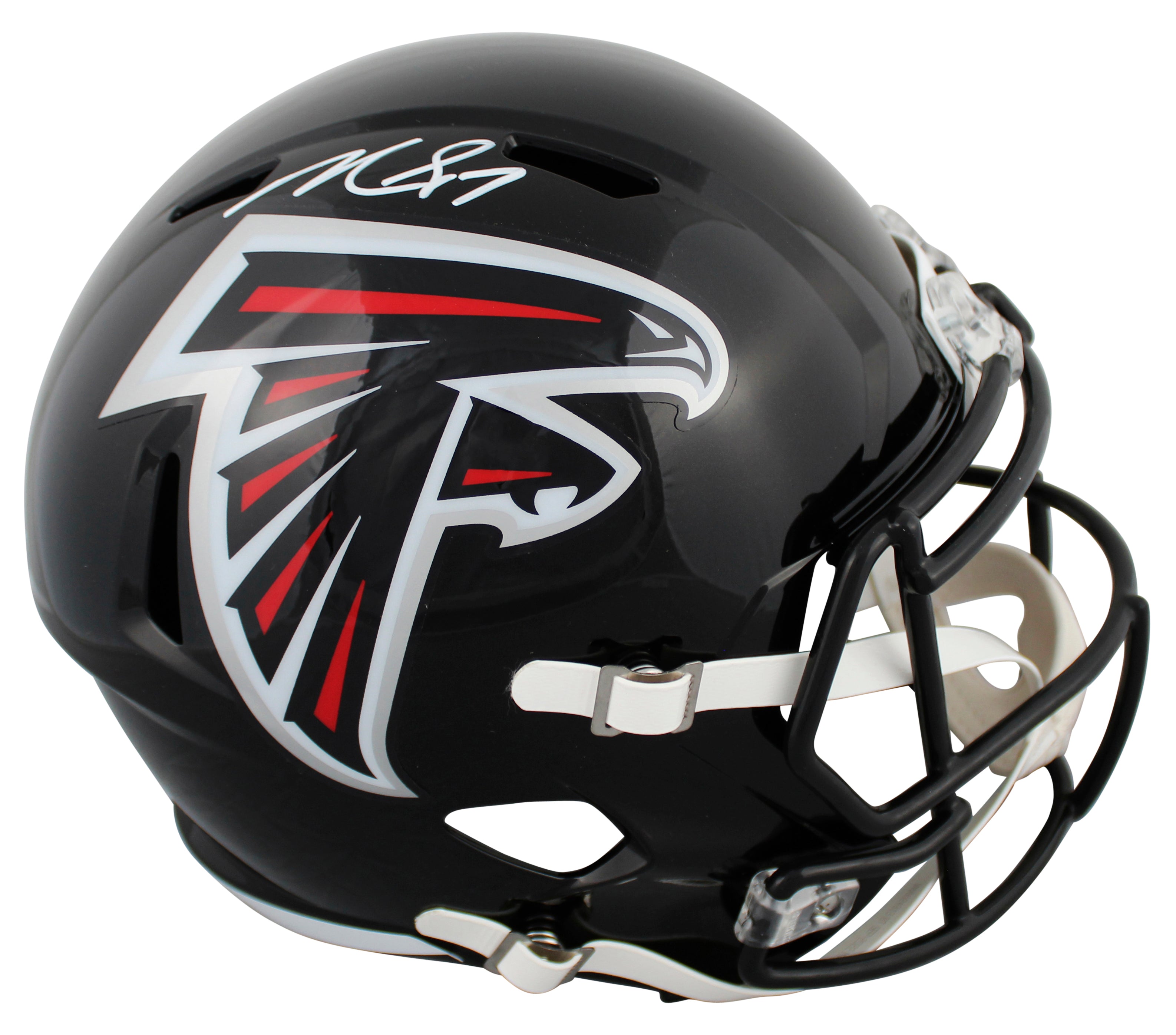 Falcons Michael Vick Signed 2003-19 TB Full Size Speed Rep Helmet JSA Witness