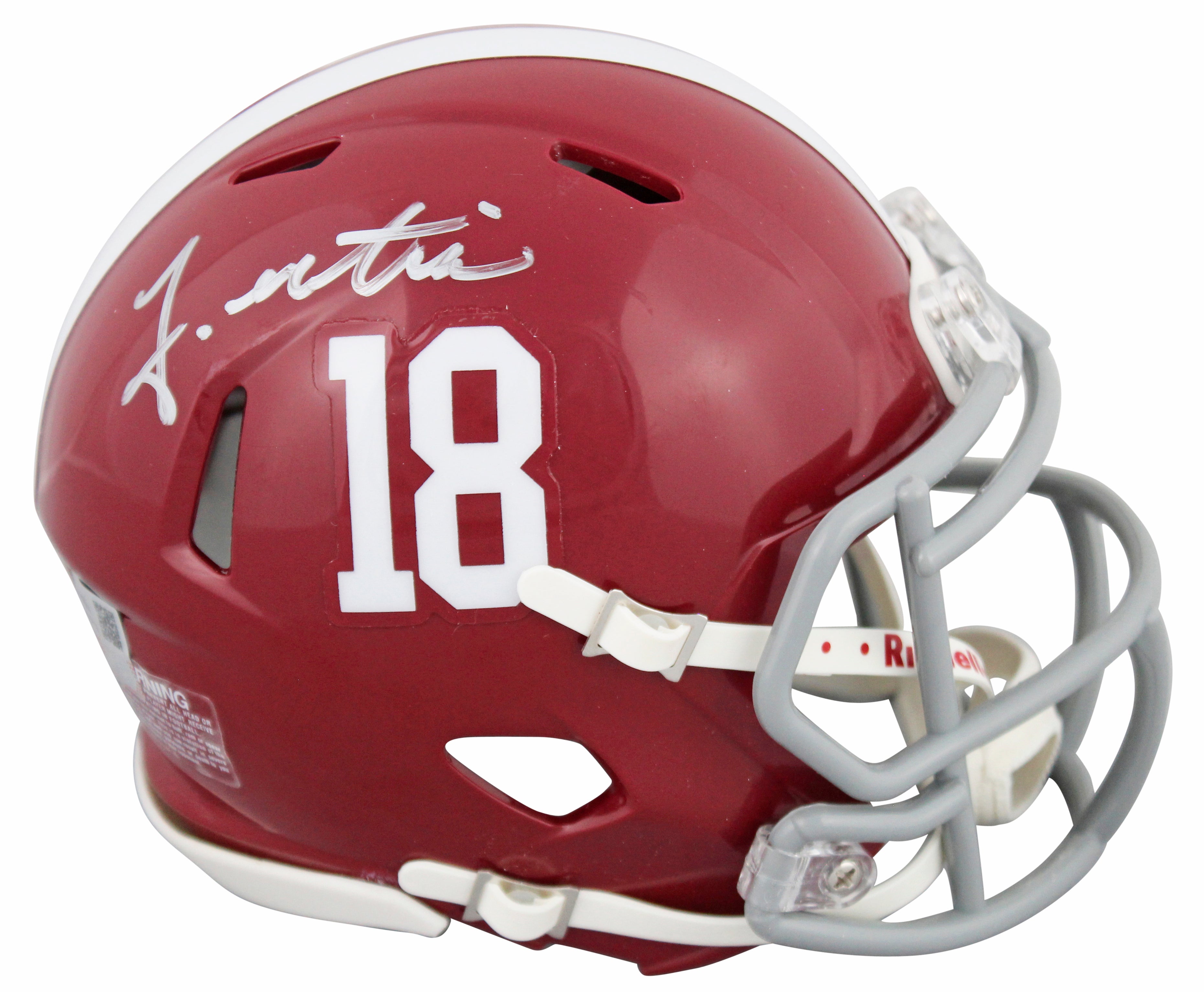 Alabama John Metchie Authentic Signed Speed Mini Helmet Fanatics #DQ16443212