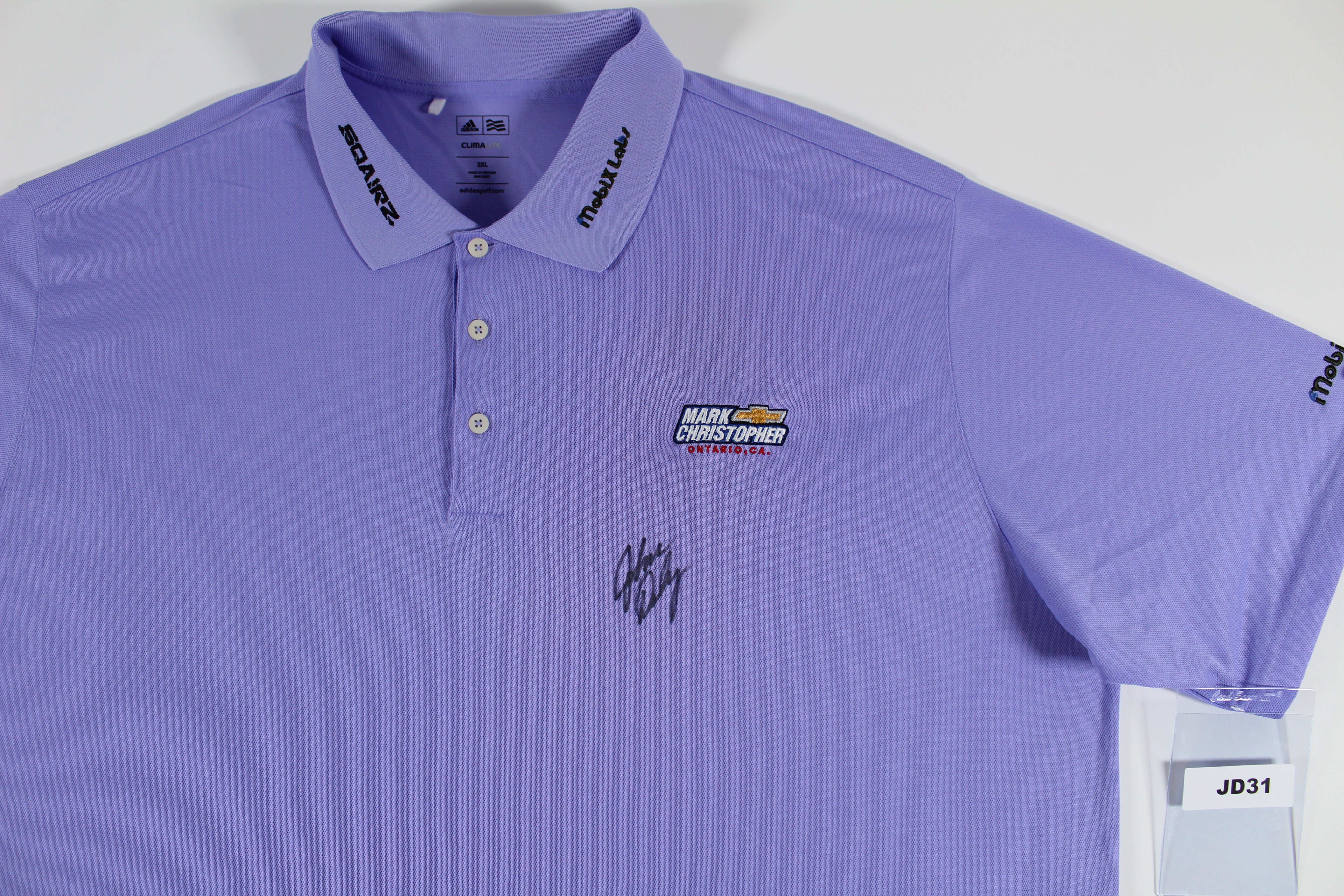 John Daly Authentic Signed Match Worn Purple Adidas Polo Shirt BAS #BH00362