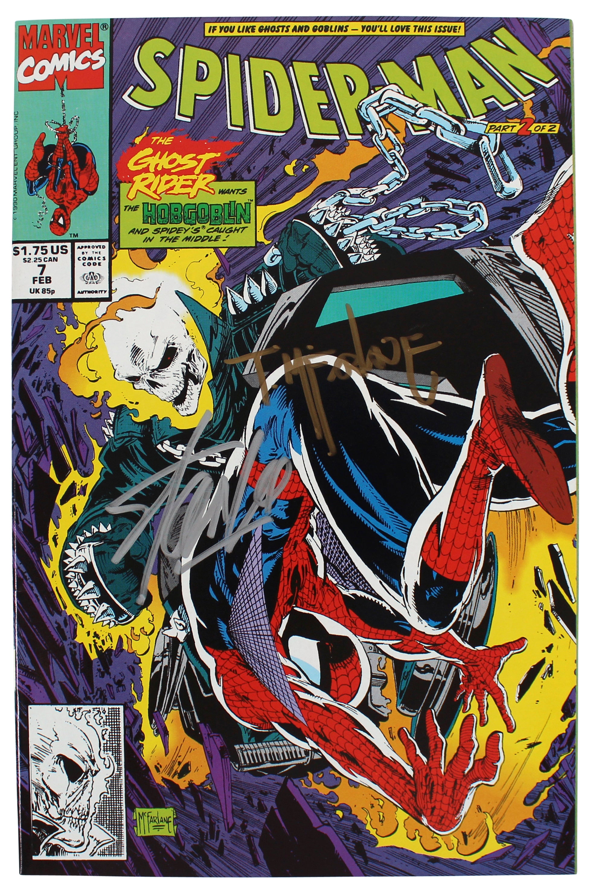 Stan Lee & Todd McFarlane Authentic Signed Spider-Man #7 Comic JSA #XX05177
