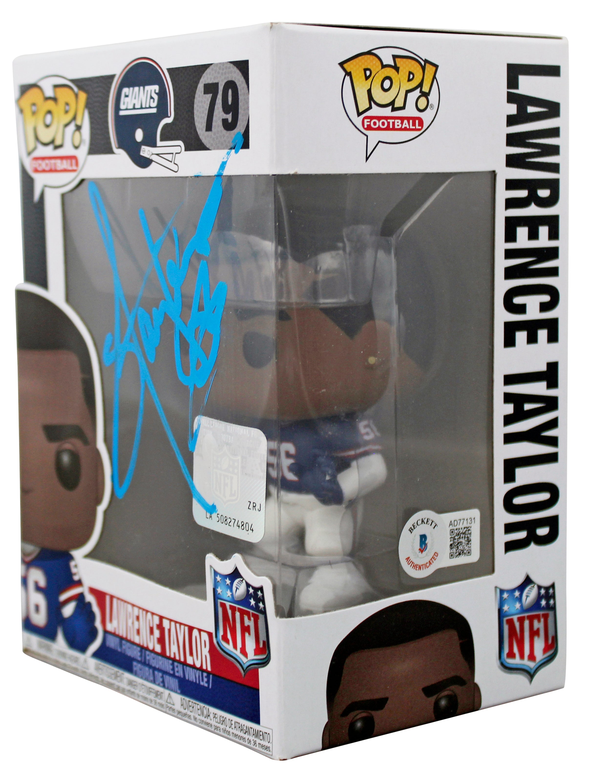 Giants Lawrence Taylor Authentic Signed #79 Funko Pop Vinyl Figure BAS #AD77131