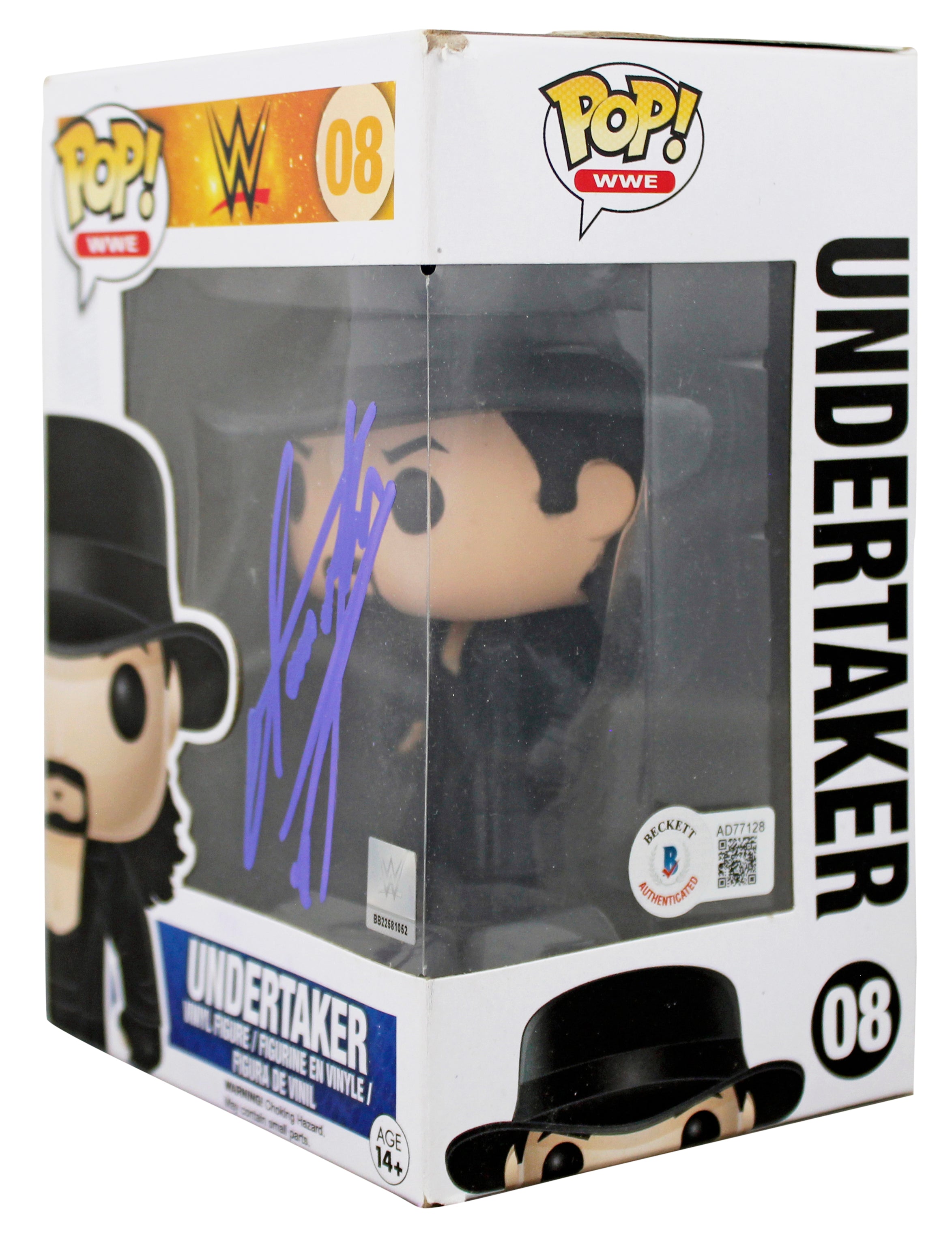 The Undertaker Authentic Signed #08 Pop! WWE Funko Pop Vinyl Figure BAS #AD77128