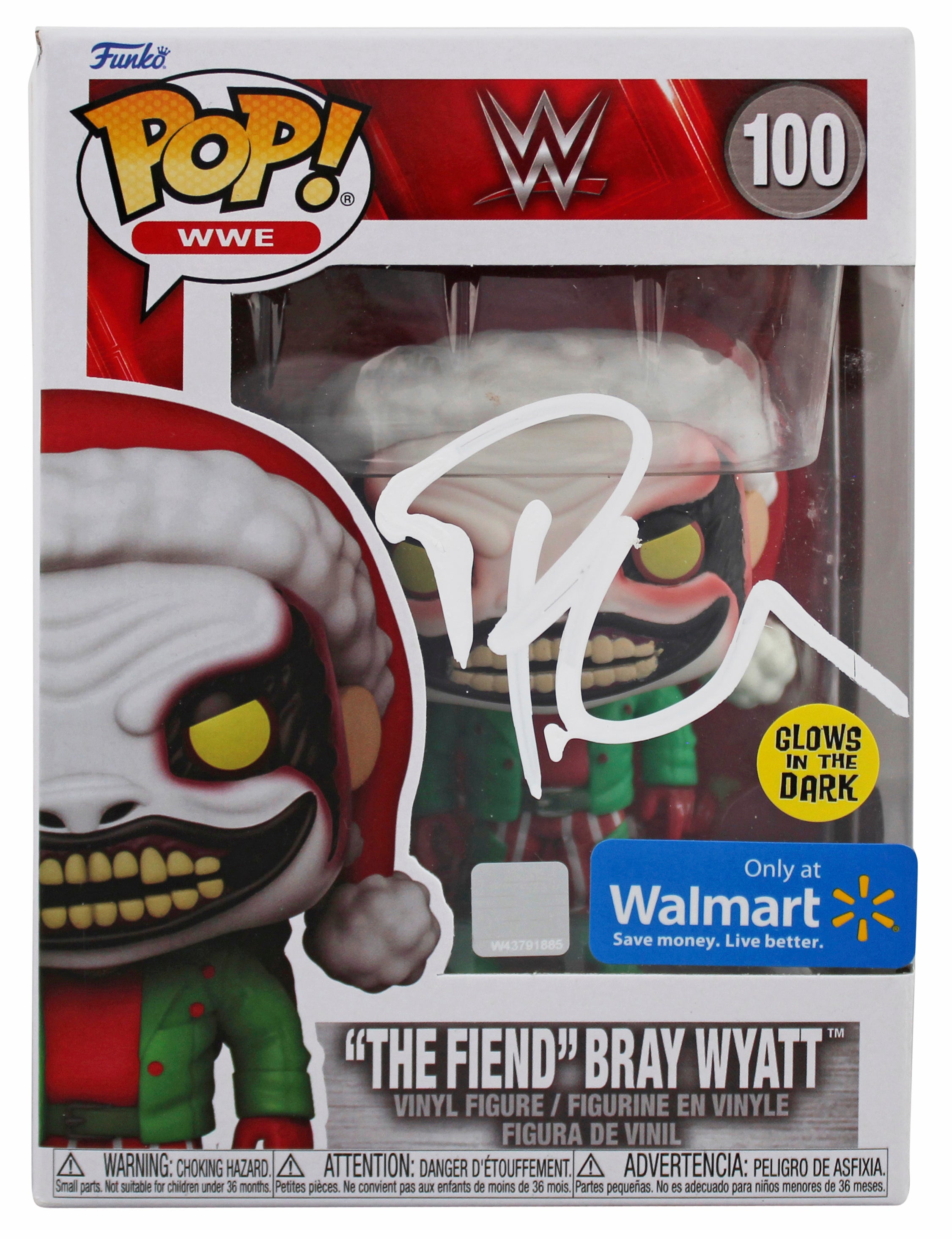 Bray Wyatt Signed #100 Pop! WWE The Fiend Funko Pop Vinyl Figure BAS #AD77134