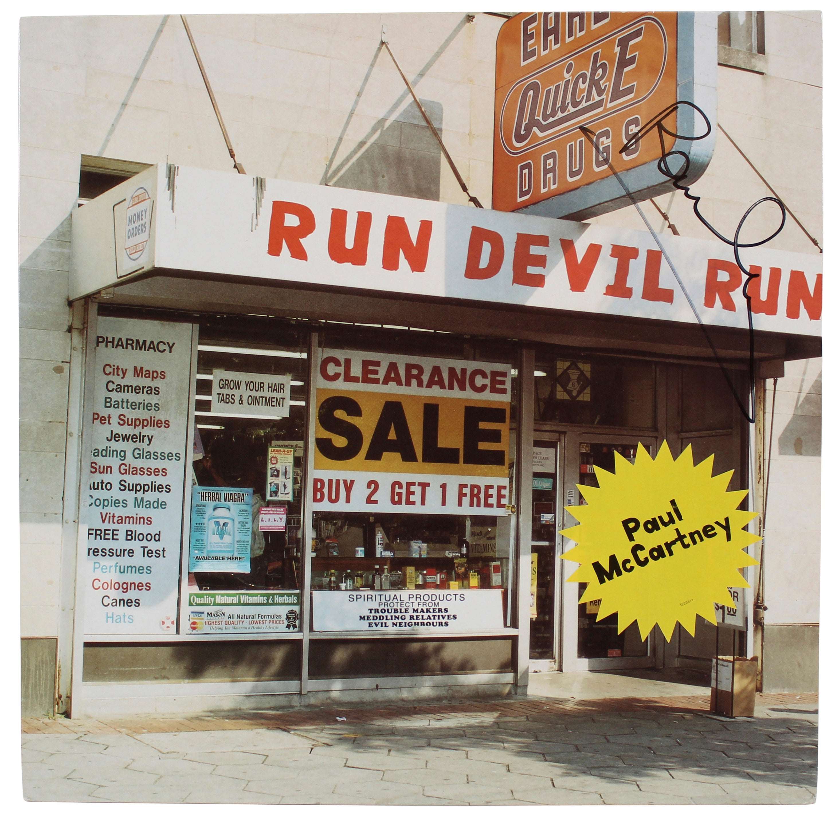 Paul McCartney Beatles Authentic Signed Run Devil Run Album Cover BAS #AB76491