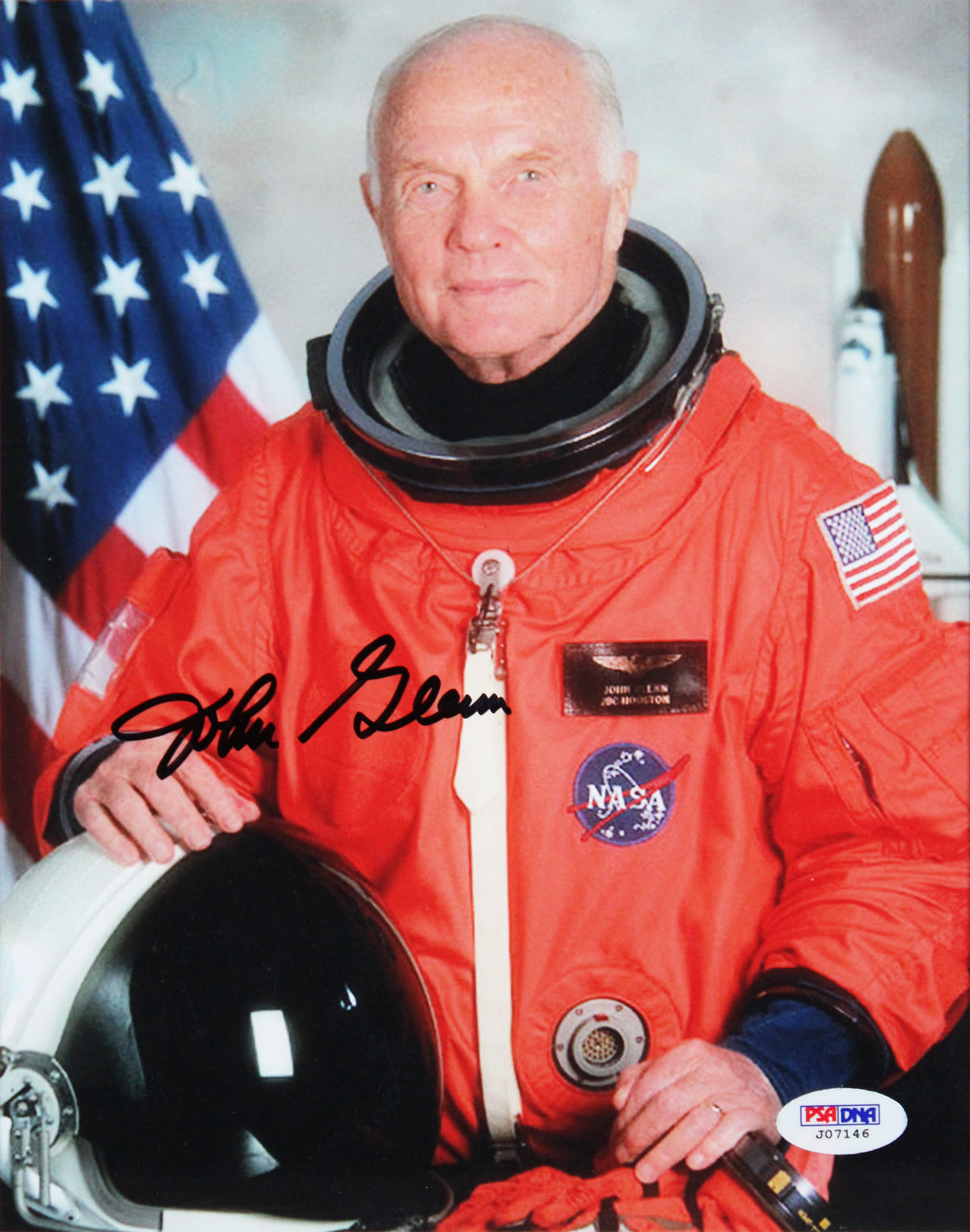 John Glenn Mercury Seven Authentic Signed 8x10 Framed Photo PSA/DNA #J07416