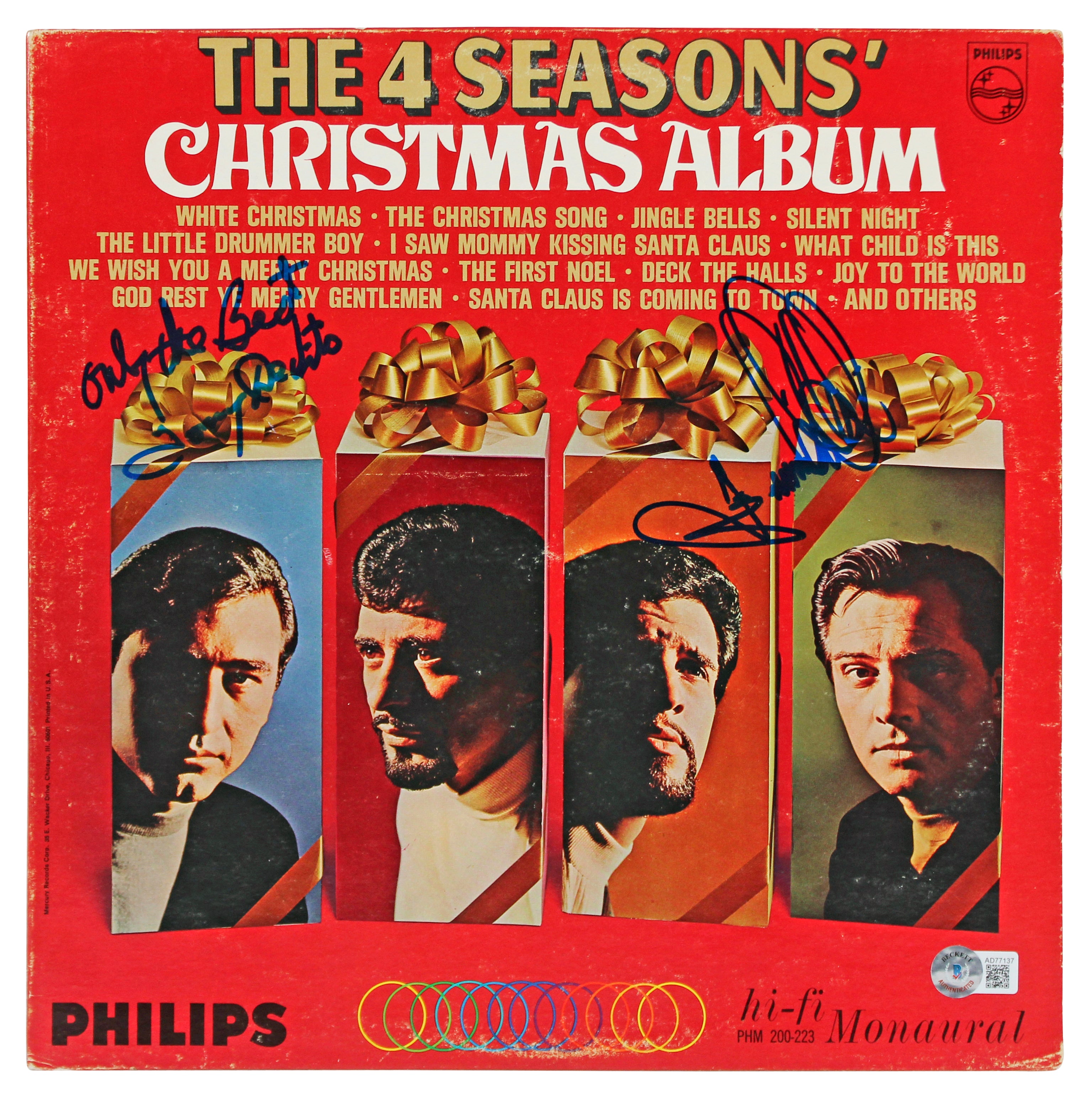 Tommy Devito & Frankie Vallie Signed The 4 Seasons Album Cover BAS #AD77137