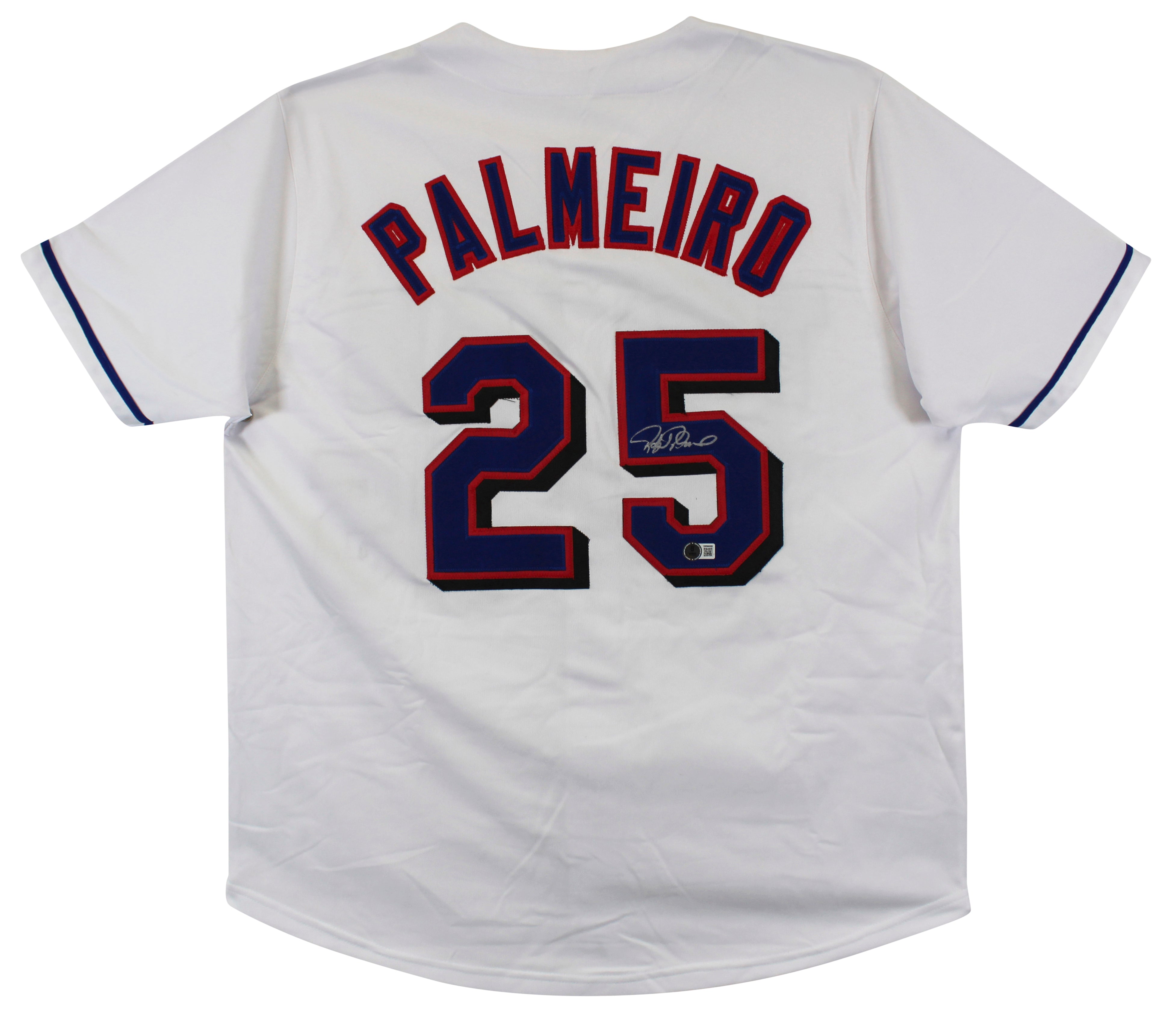 Rafael Palmeiro Authentic Signed White Pro Style Jersey BAS Witnessed