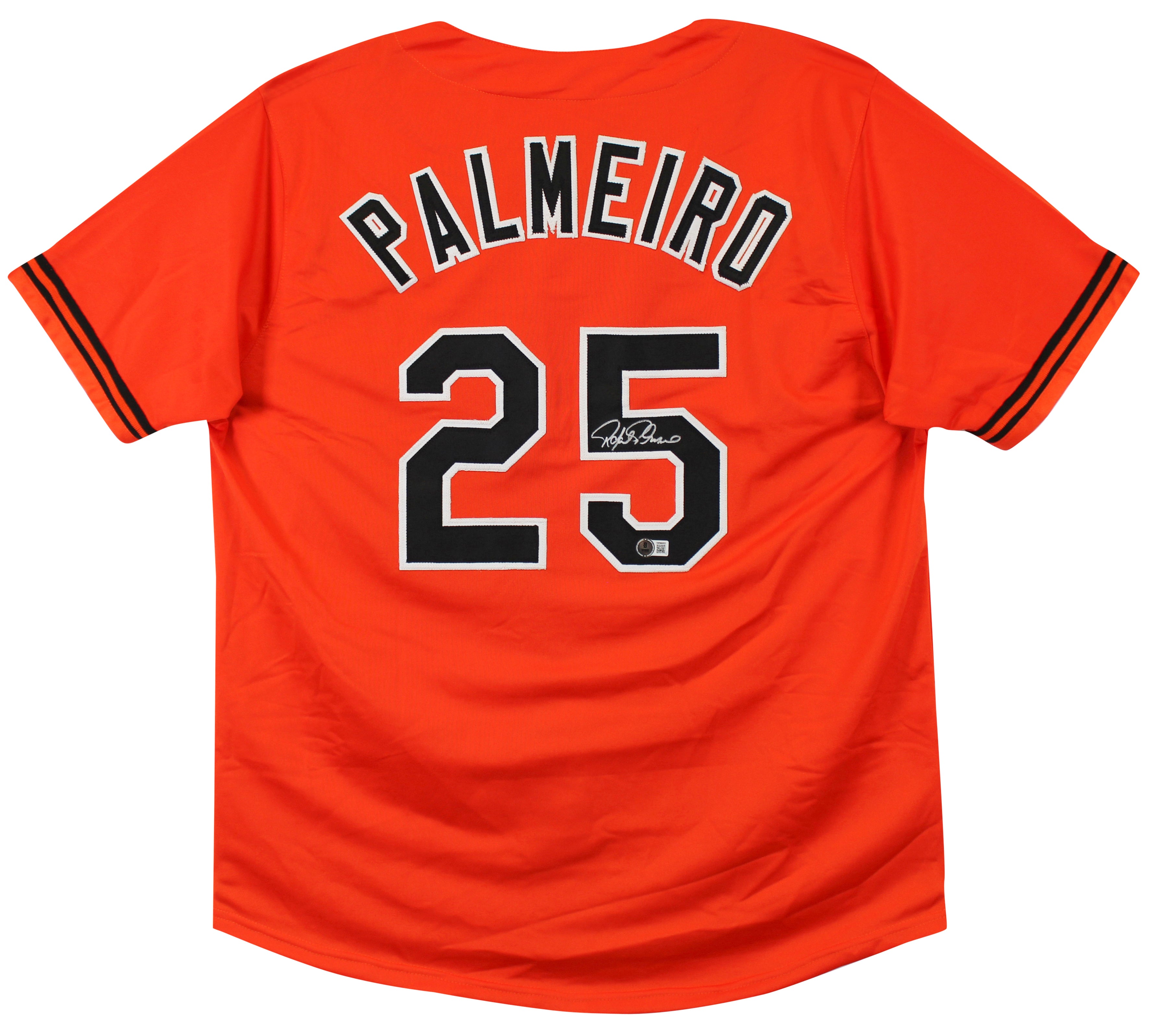 Rafael Palmeiro Authentic Signed Orange Pro Style Jersey BAS Witnessed