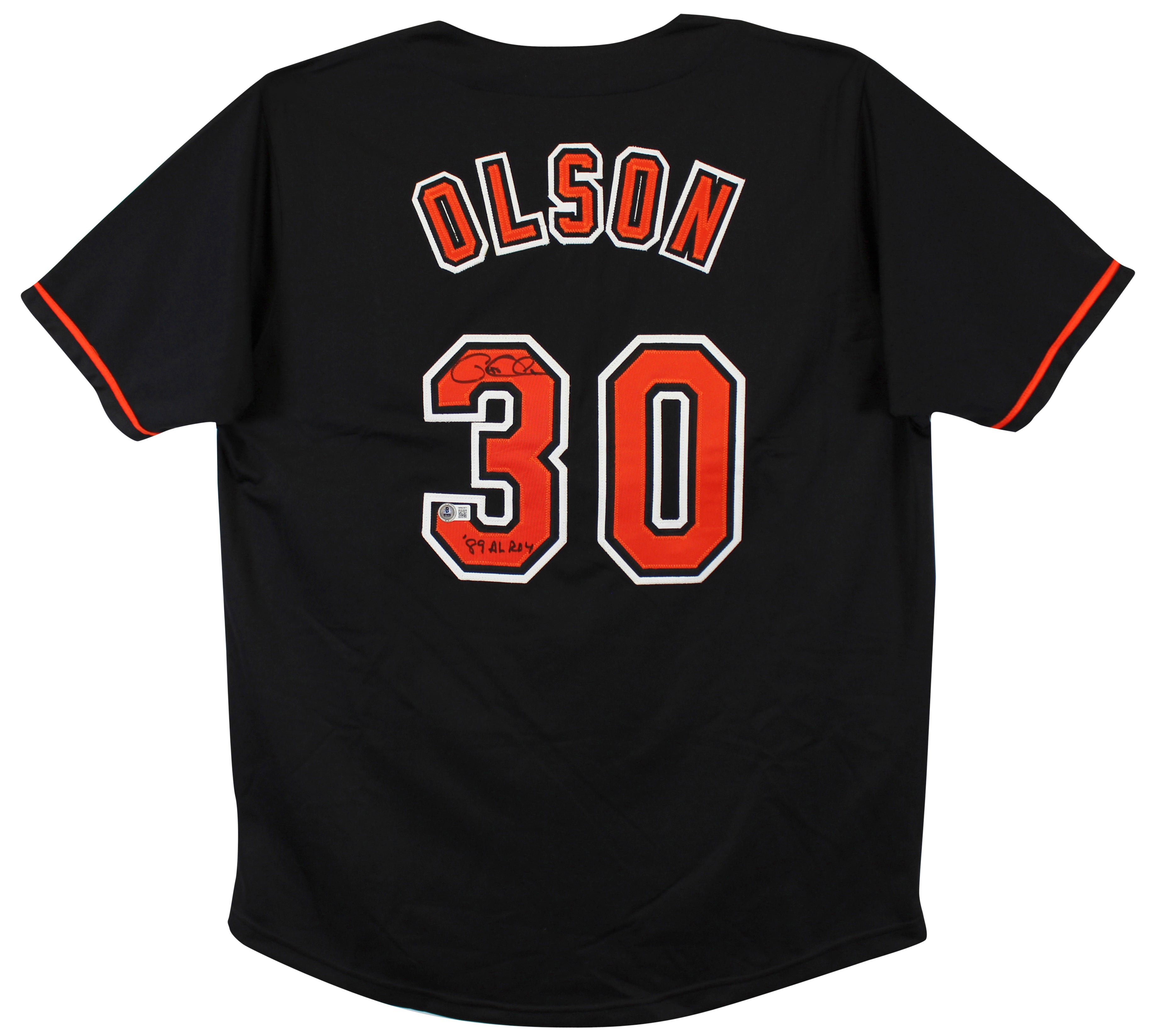 Gregg Olson "89 AL ROY" Authentic Signed Black Pro Style Jersey BAS Witnessed